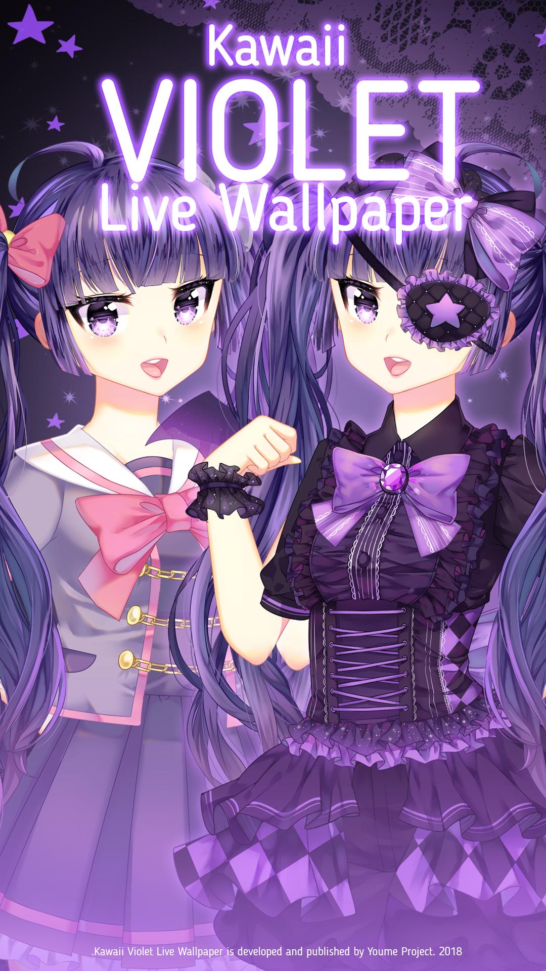 Violet Kawaii Live Wallpaper for Android