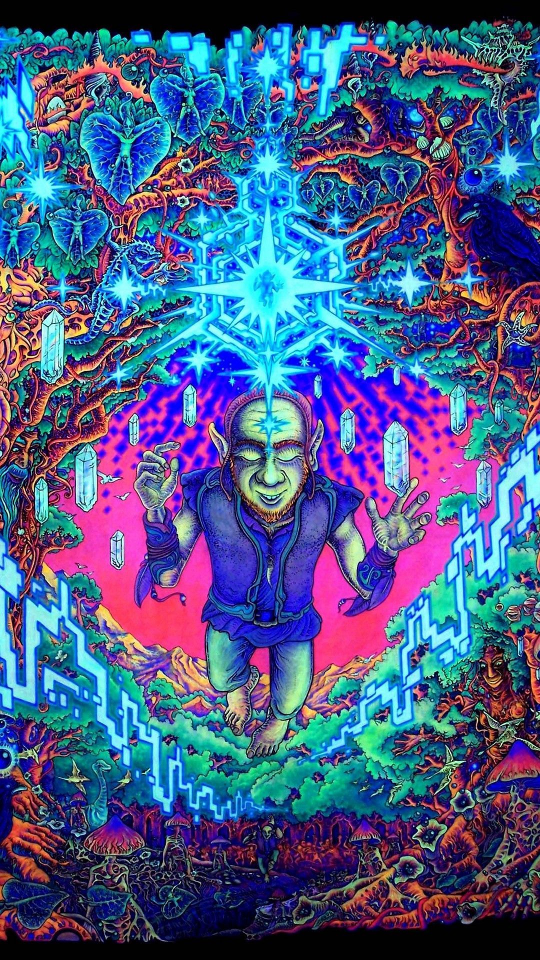 Sci Fi Psychedelic Wolf HD wallpaper