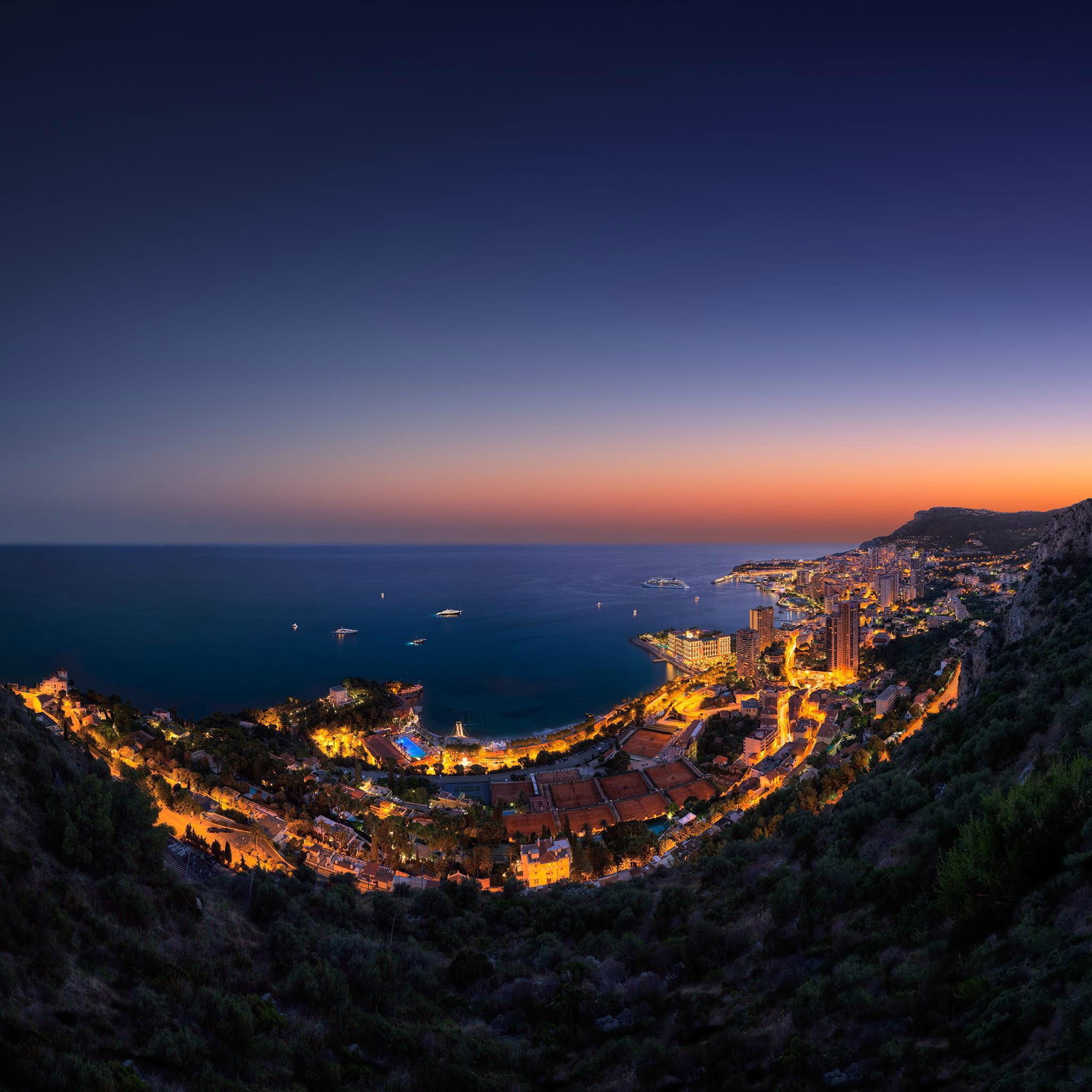 Summer Sunset Over Monaco iPad Air Wallpaper Free Download