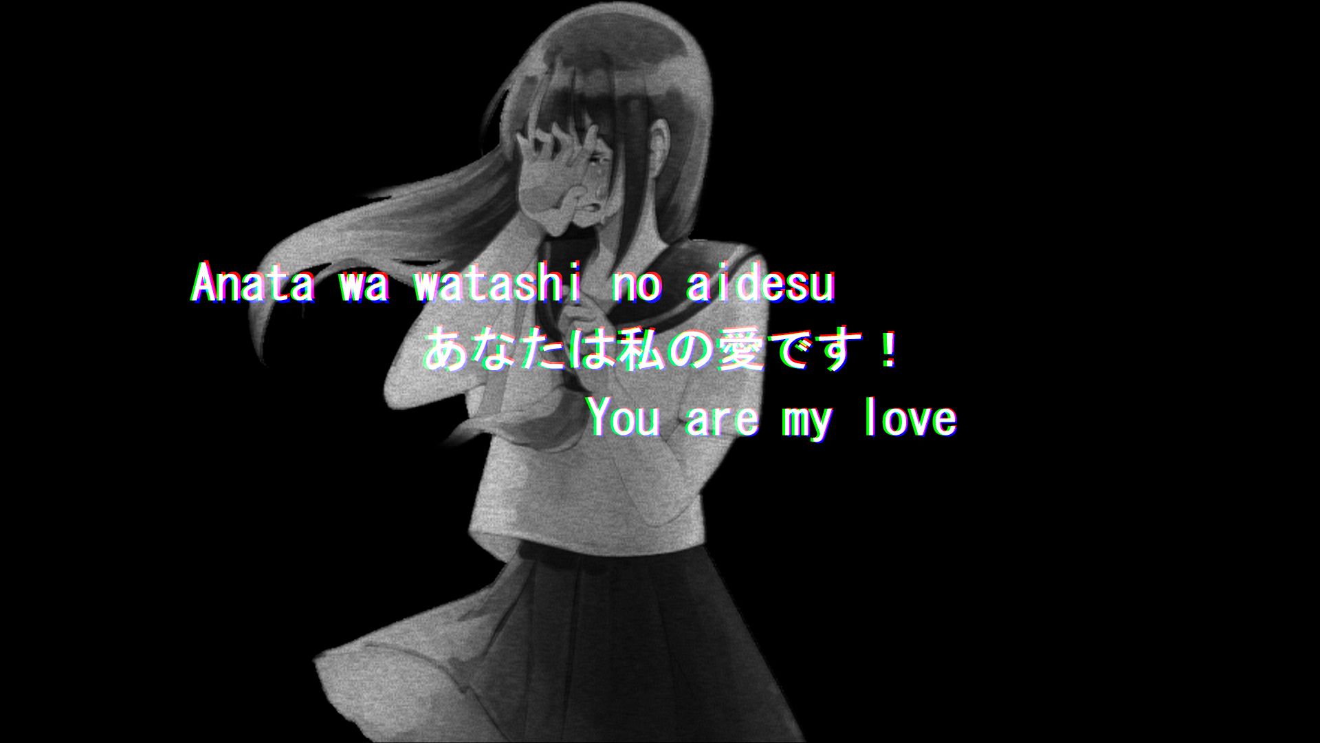 anime, sad, Japanese Art, anime girls, broken, glitch art