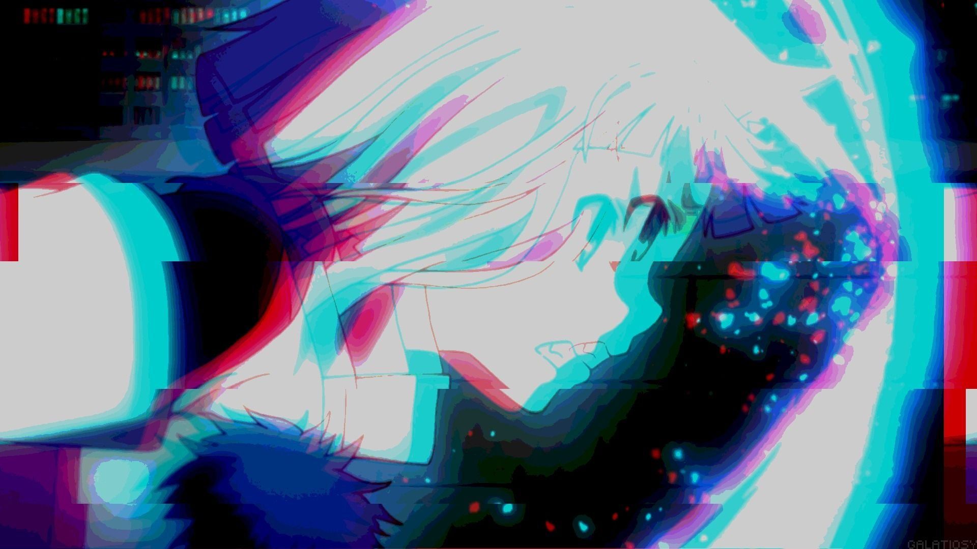 Sad Anime Glitch Wallpaper