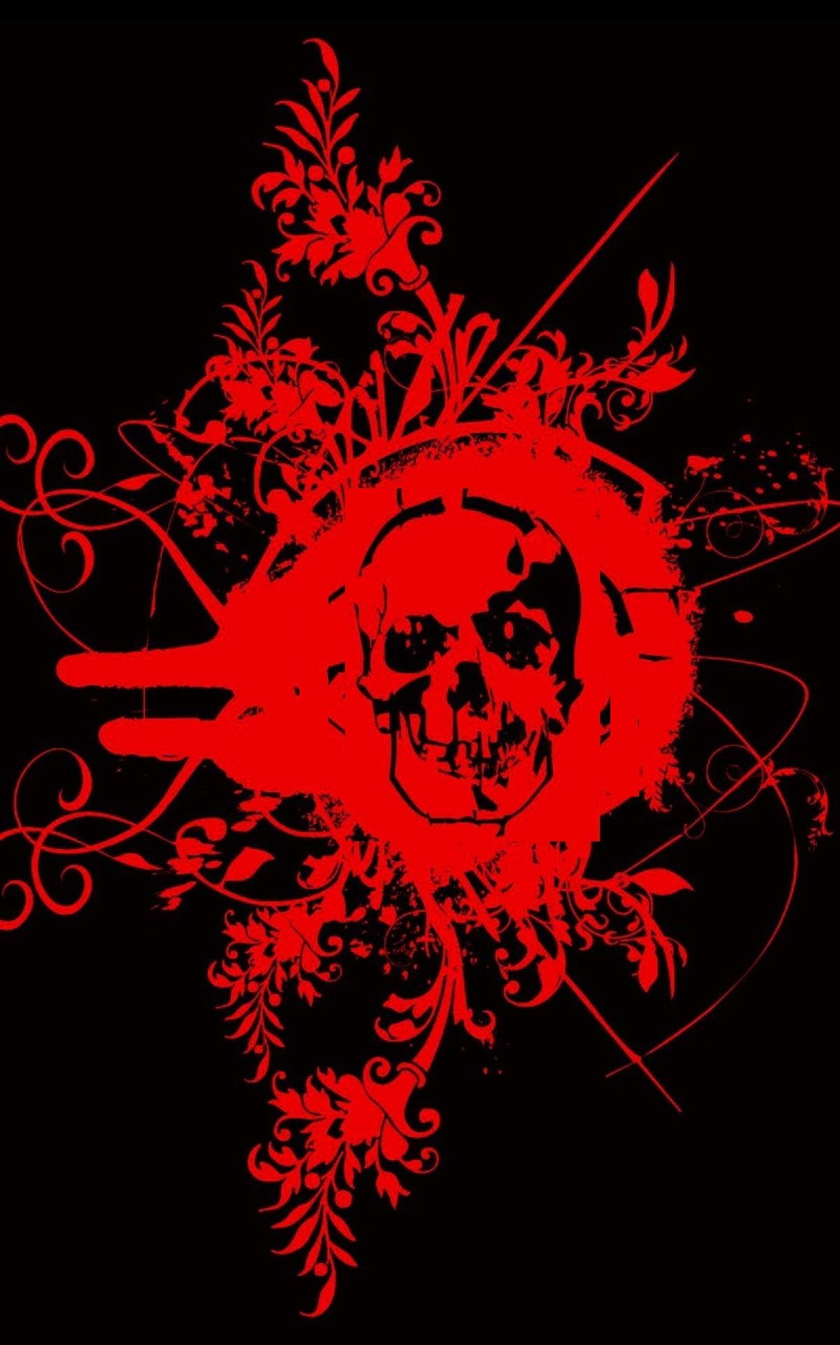 Skull Red Art Wallpaper iPhone 3D iPhone Wallpaper