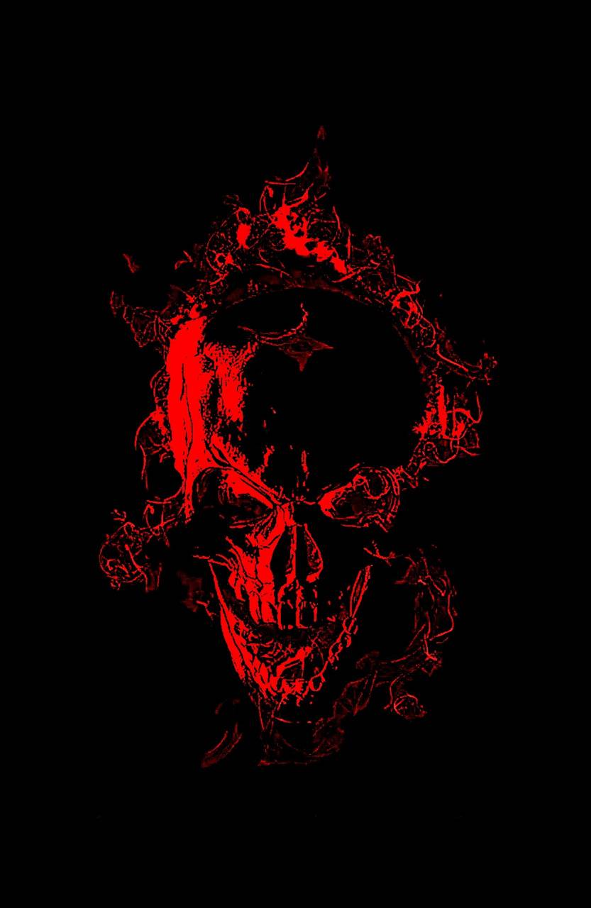 Burning Red Skull wallpaper
