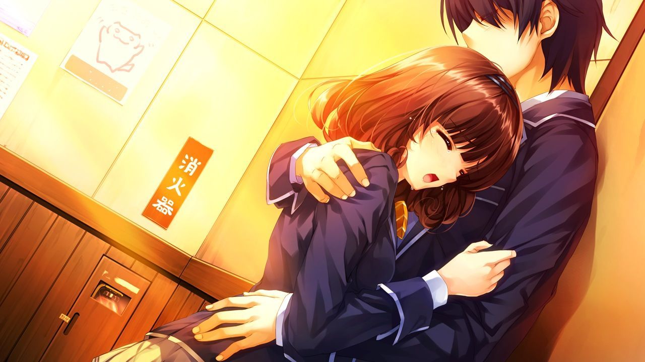 Anime Boy And Girl Hugging Crying