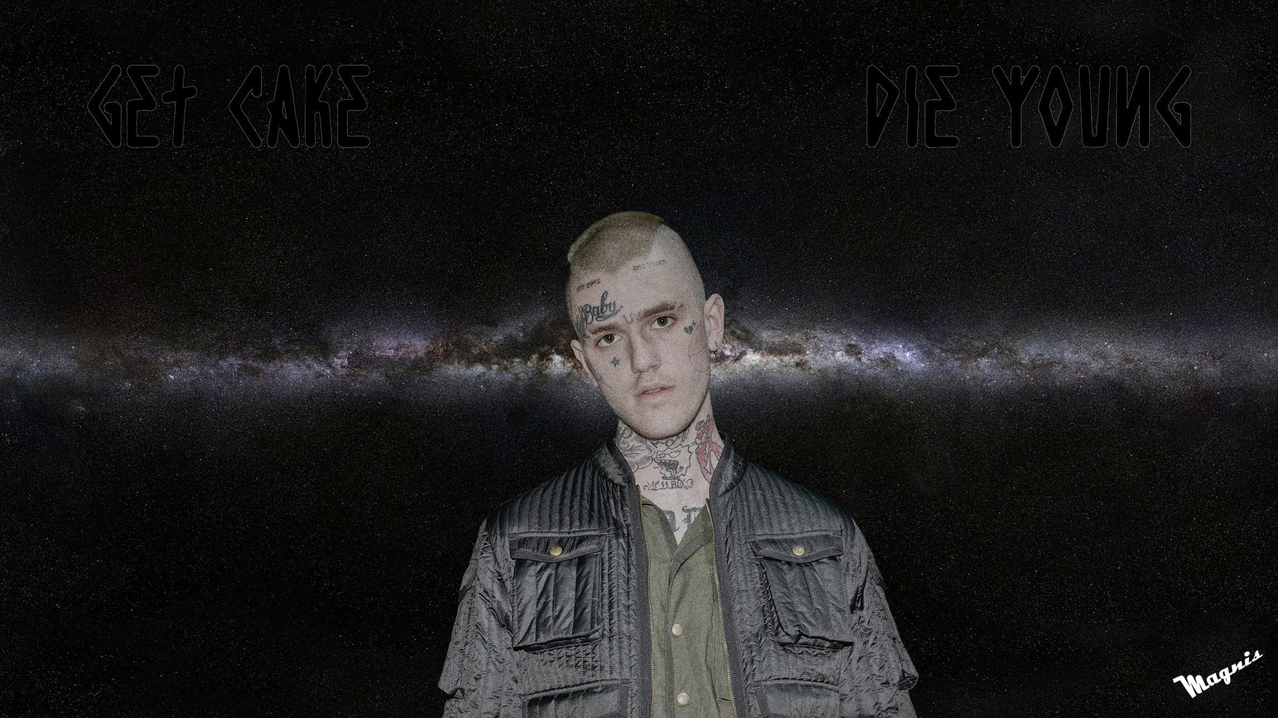 Download The Late Lil Peep In His Iconic Yellow Artwork Wallpaper |  Wallpapers.com