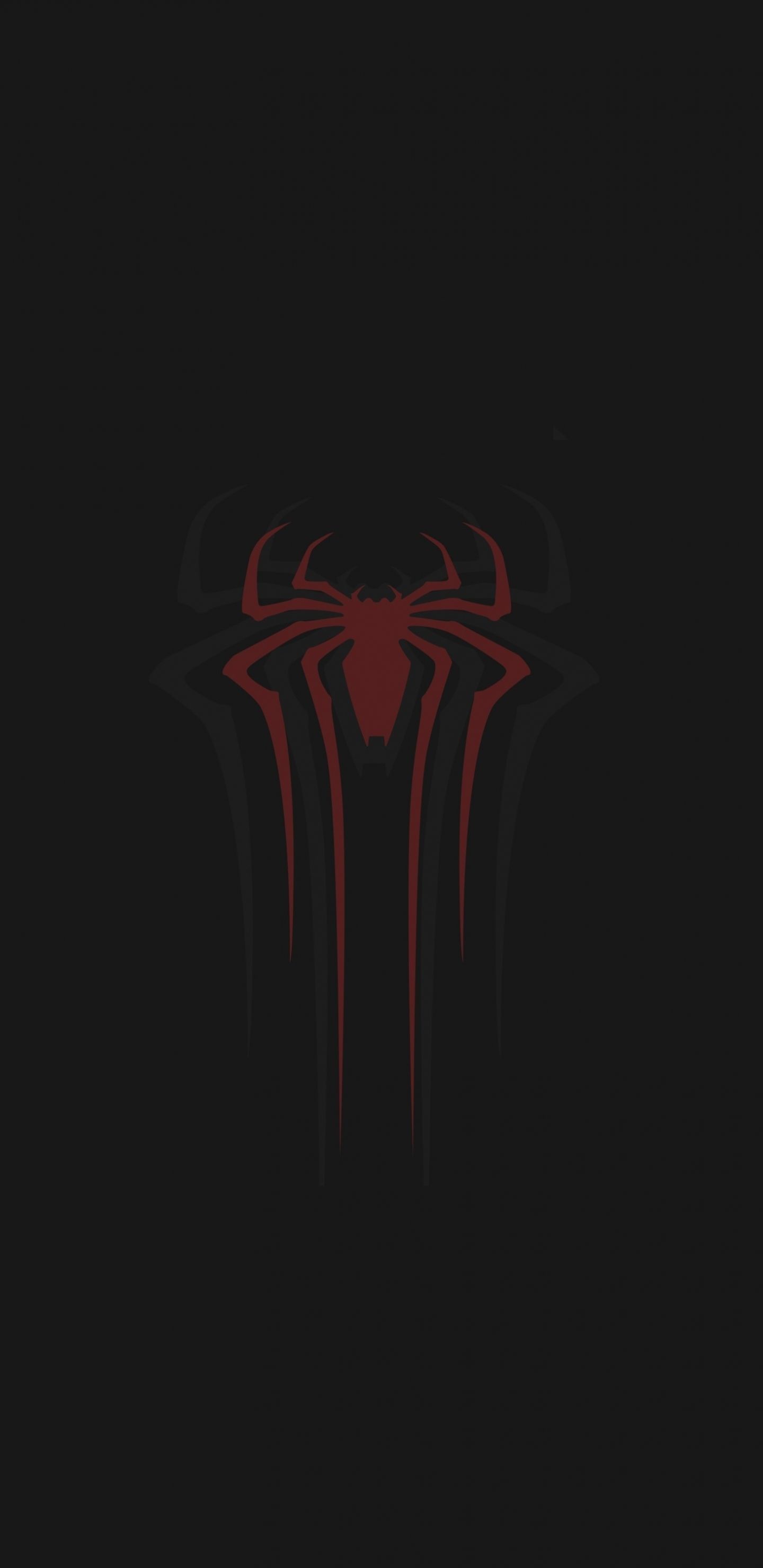 Download 1440x2960 Wallpaper Red, Logo, Spider Man, Minimal