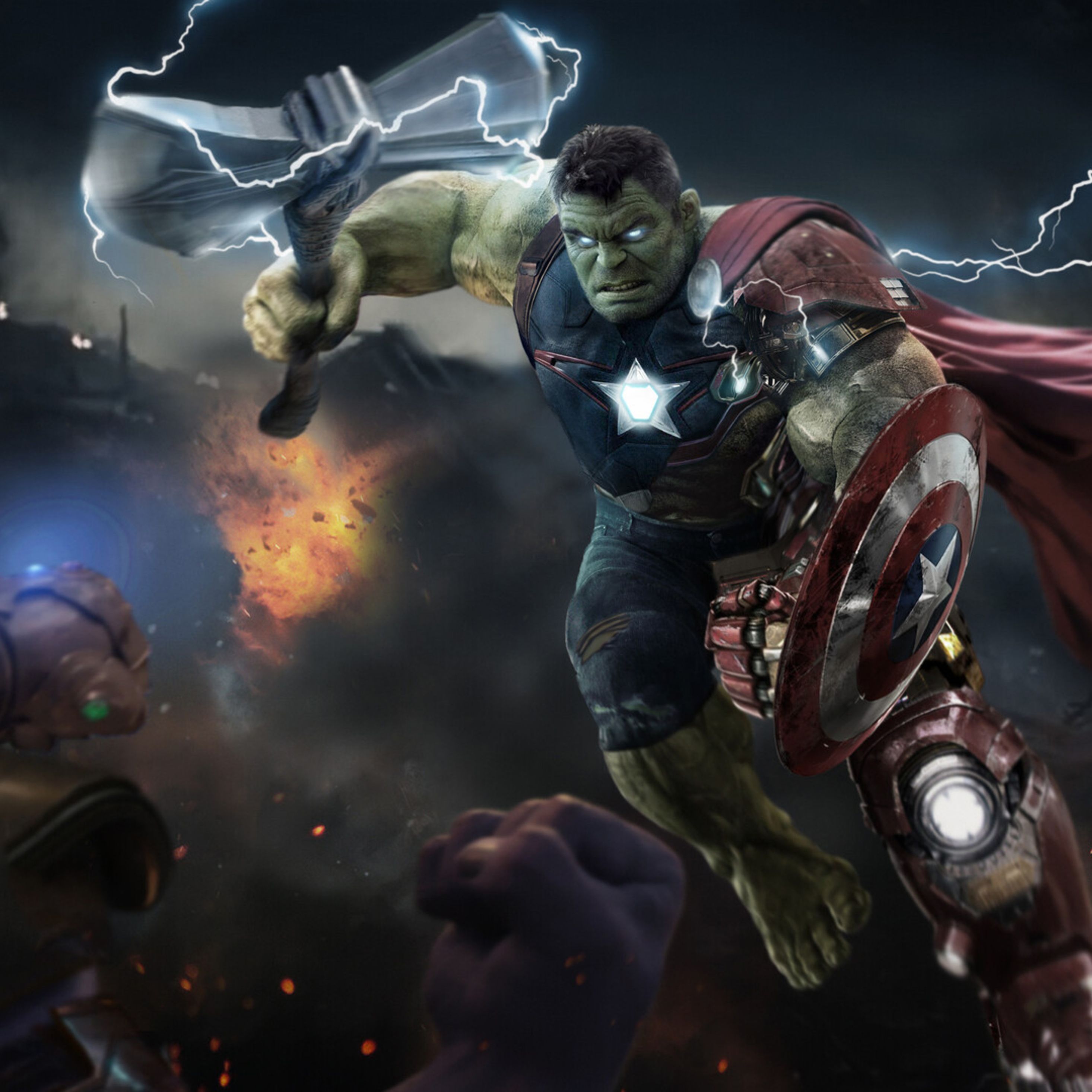 Hulk Avengers Endgame Artwork iPad Pro Retina Display HD
