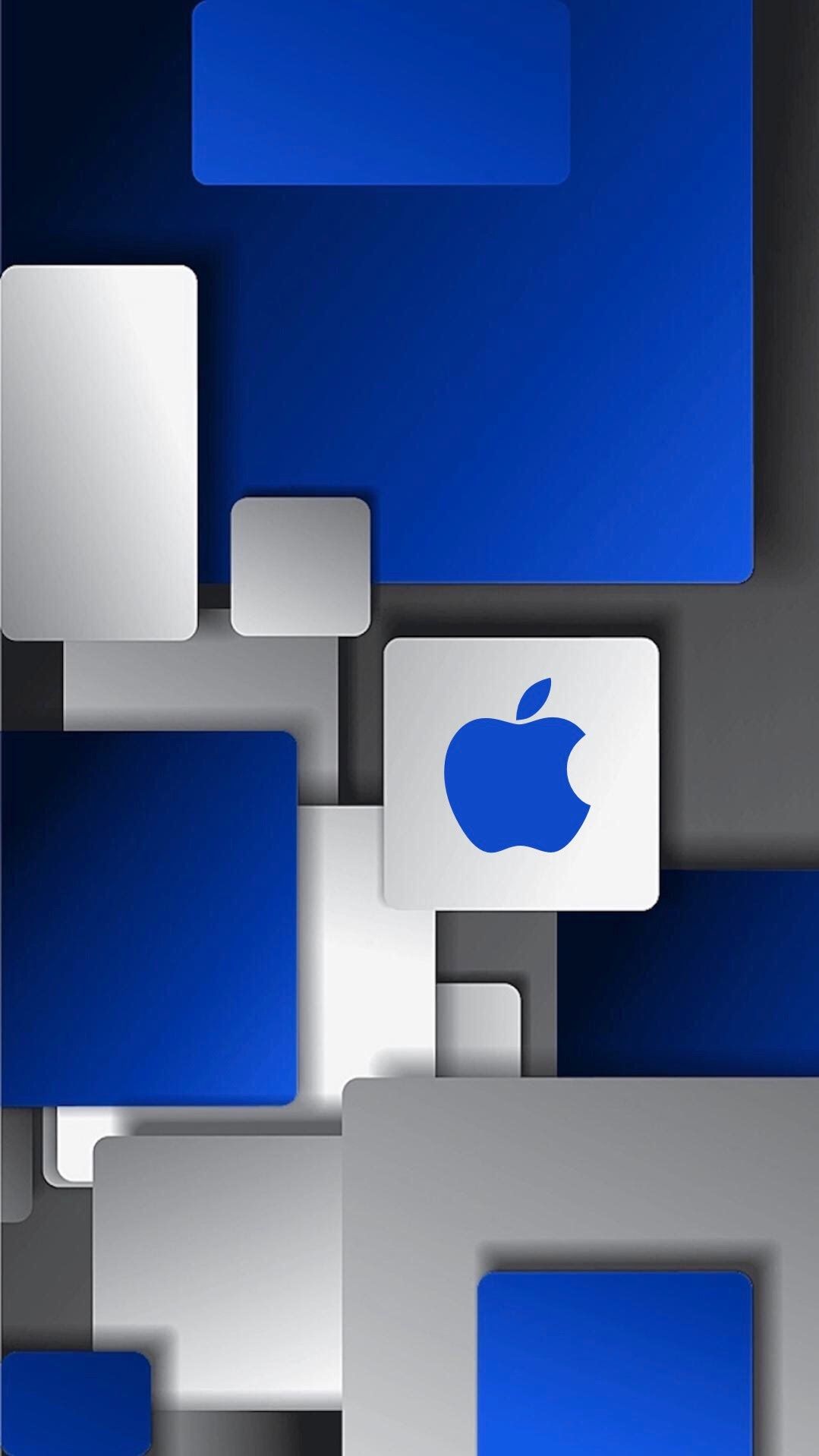 Blue Block Apple. Apple iphone wallpaper hd, Apple wallpaper iphone, Apple wallpaper