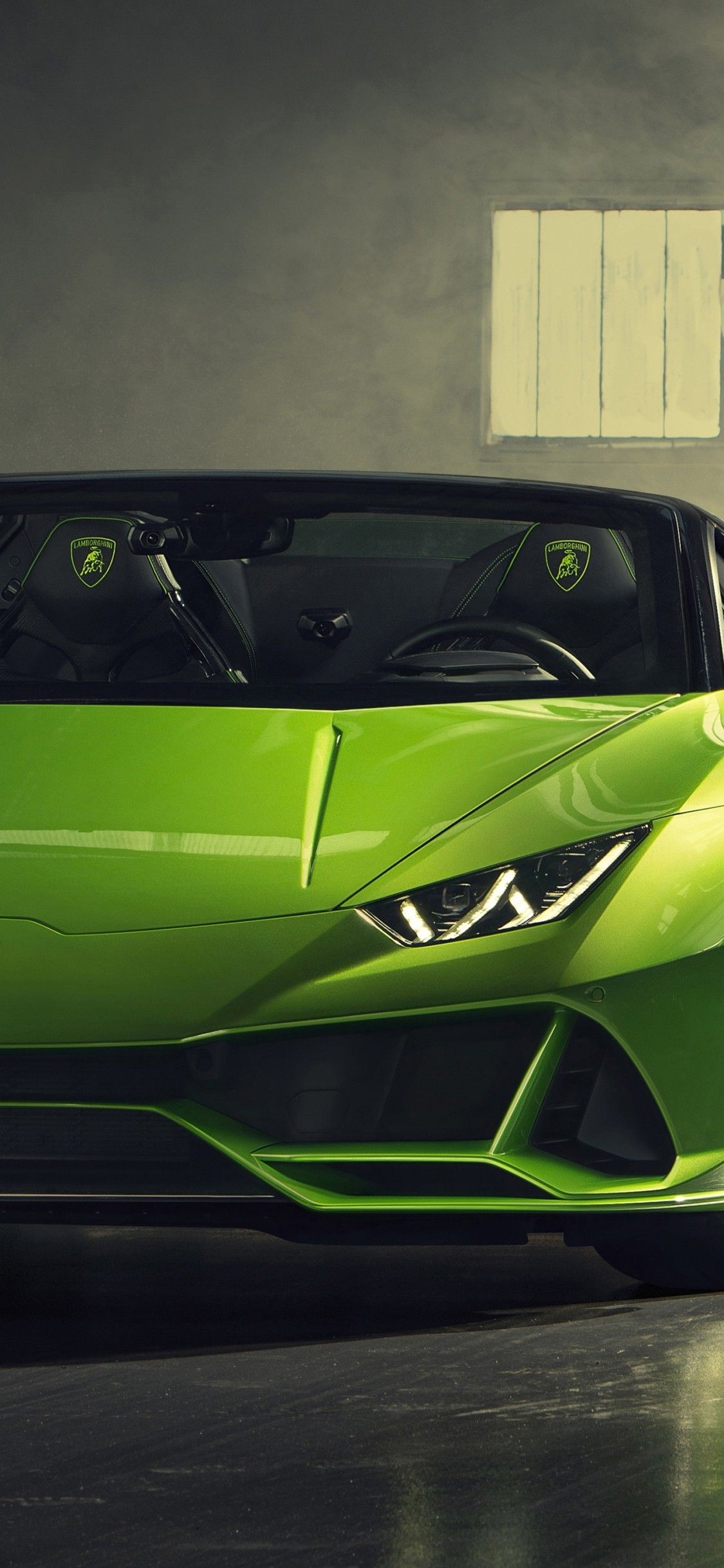 Download 1125x2436 Lamborghini Huracan Evo, Green, Supercars