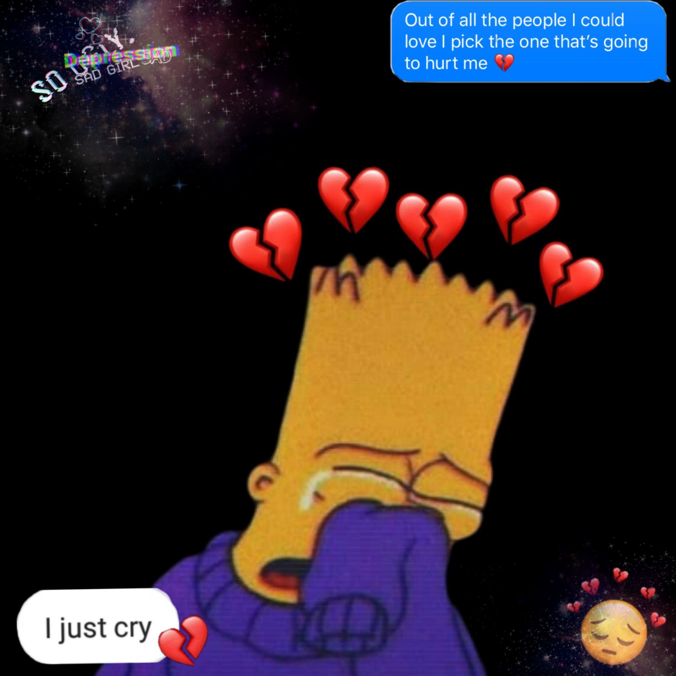 Bart bad, malo, simpson, triste, HD phone wallpaper