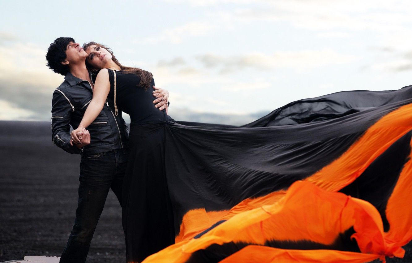 Wallpaper romance, bollywood, black dress., indian movie, Kajol