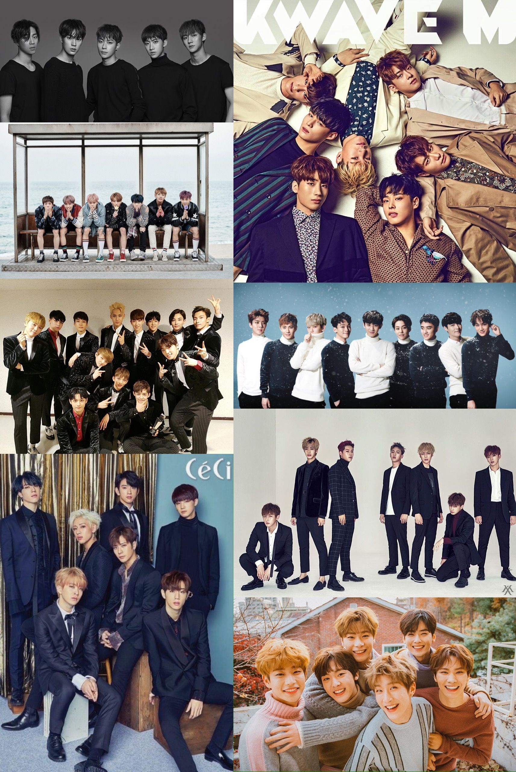 Kpop groups wallpaper. EXO, Monsta X, Victon, Got Seventeen, BTS