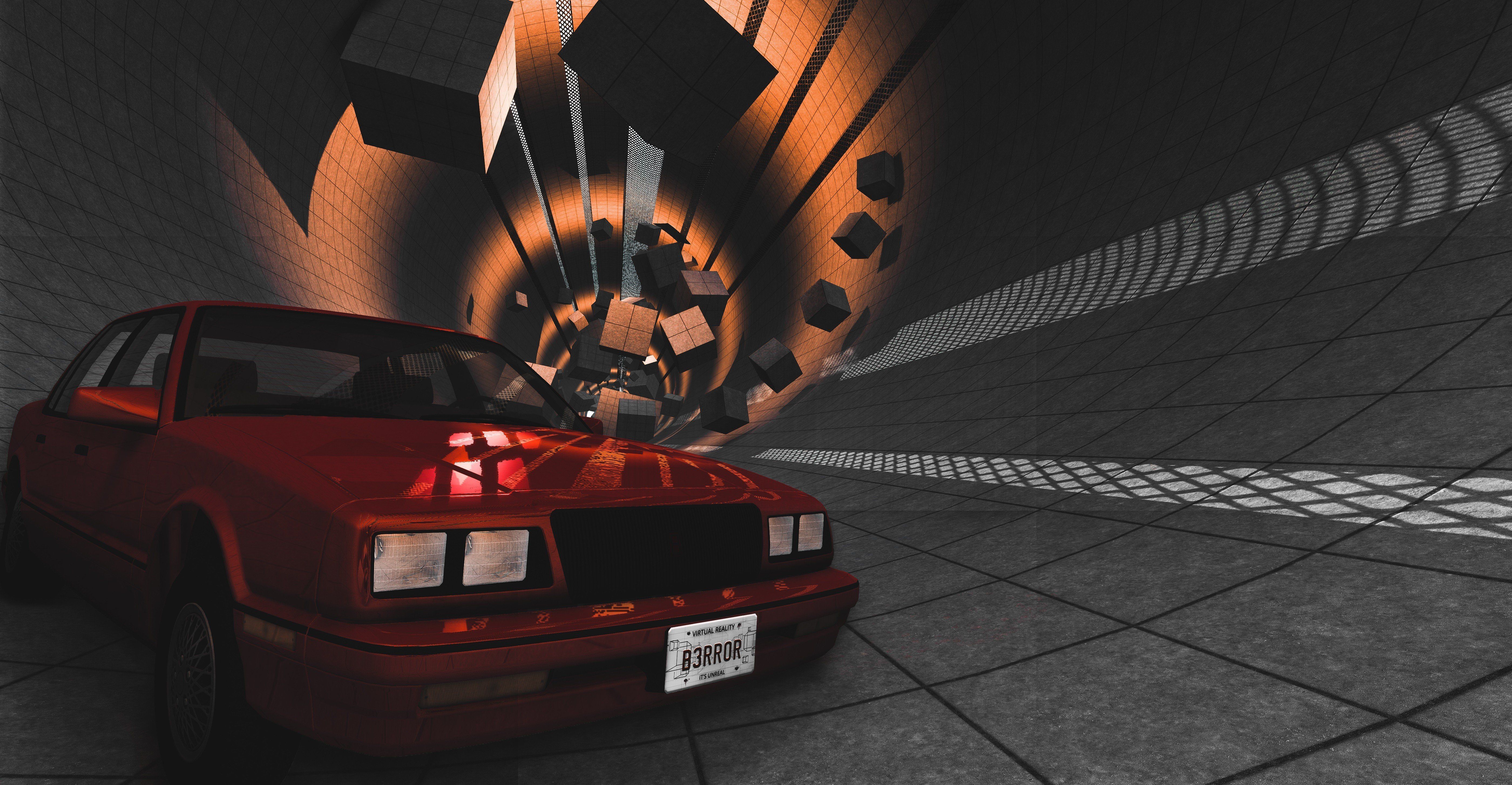 beamng, Car, Tunnel, Red HD Wallpaper / Desktop and Mobile Image