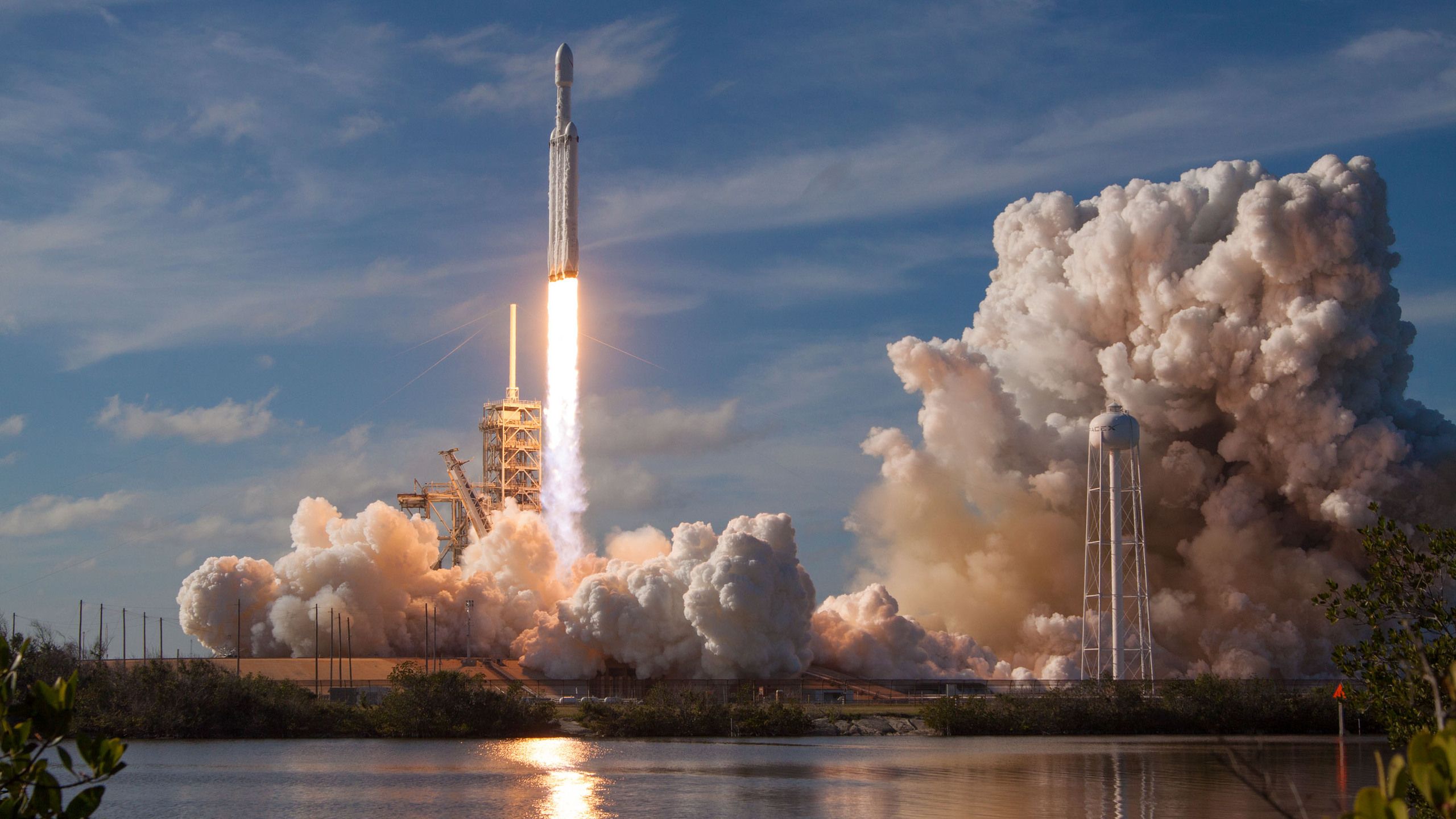 Falcon Heavy Space X Launch 1440P Resolution HD 4k