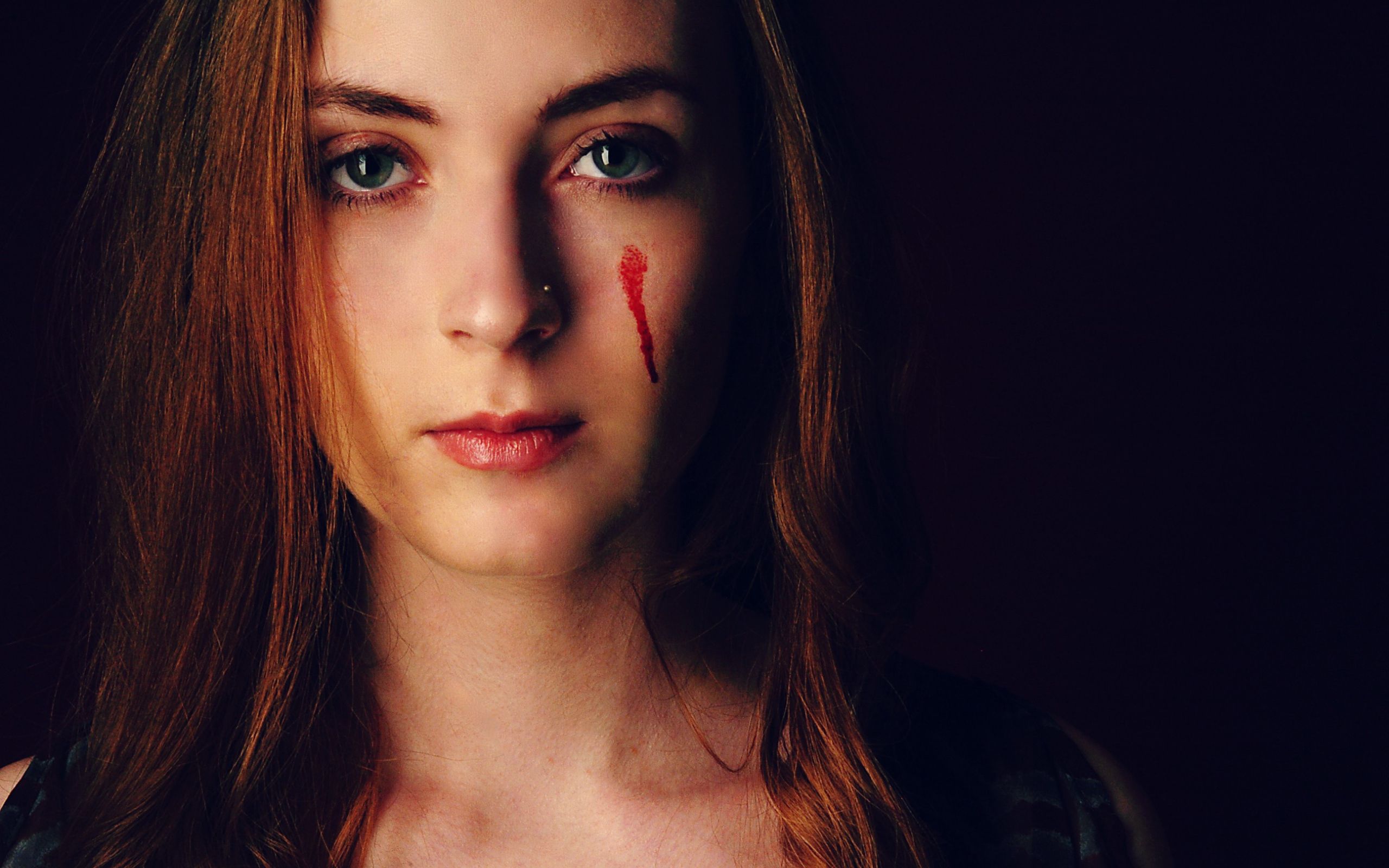 Blood redheads tears women wallpaper Desktop wallpaper 2560x1600