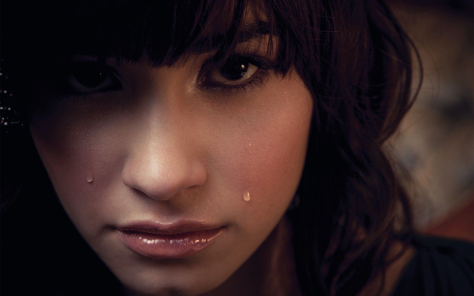 #crying, #women, #tears, #face, #model, #Demi Lovato, wallpaper HD Wallpaper