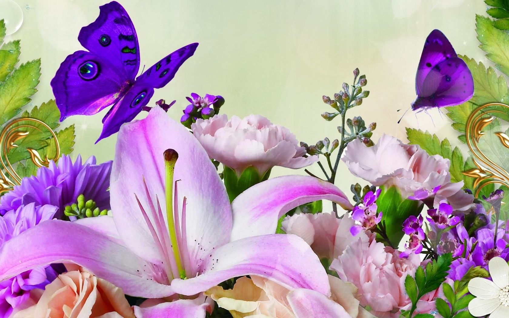 Free download FunMozar Spring Flowers And Butterflies Wallpaper