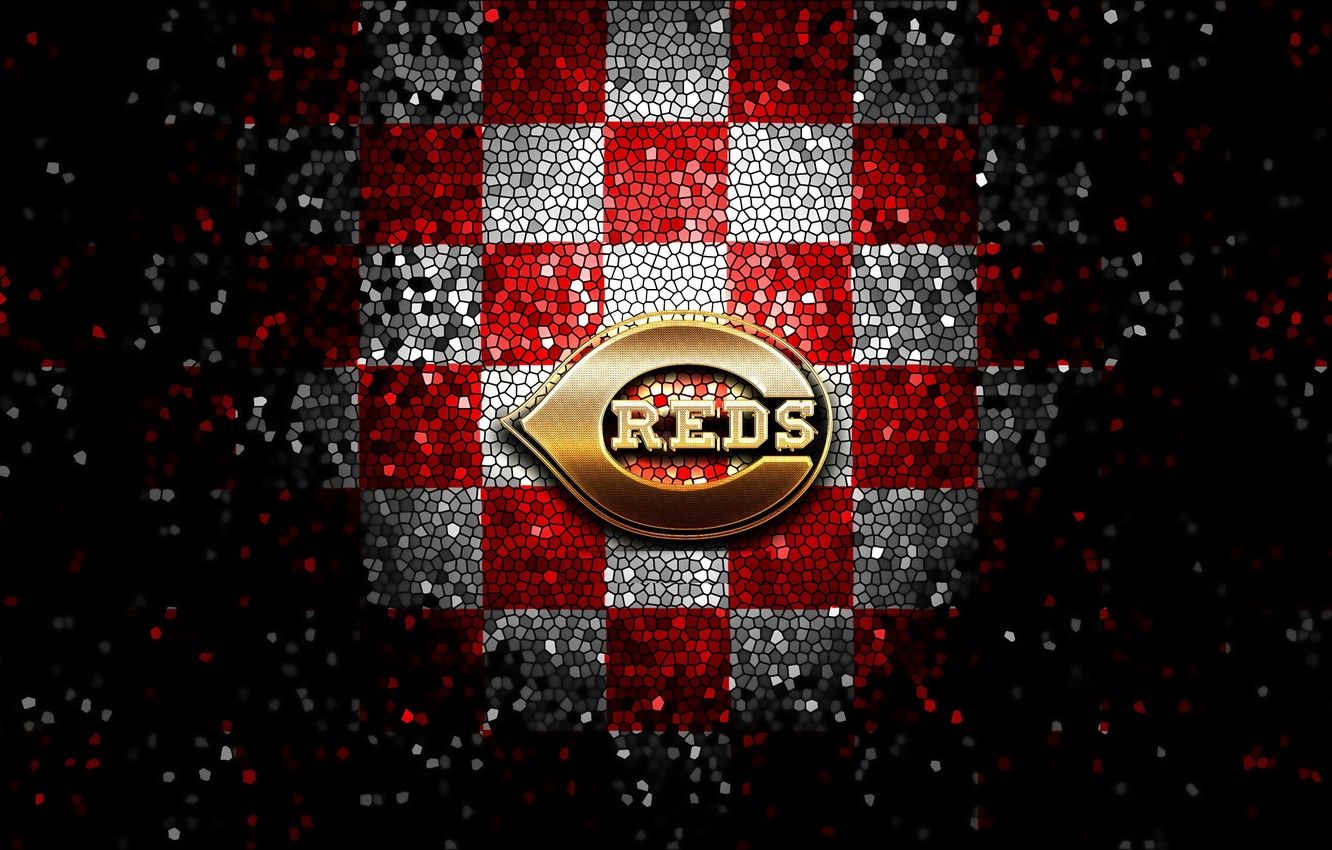 Wallpaper wallpaper, sport, logo, baseball, glitter, checkered, MLB, Cincinnati Reds image for desktop, section спорт
