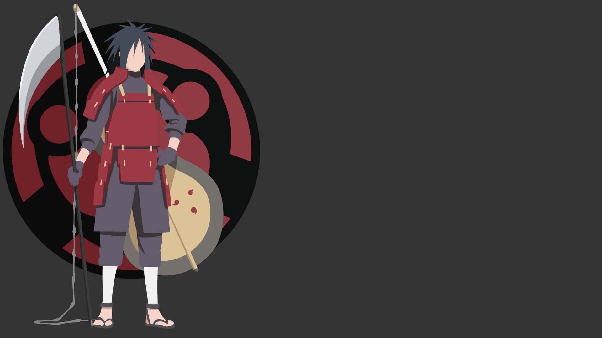 Wallpaper of Anime, Madara Uchiha, Minimalist, Naruto background