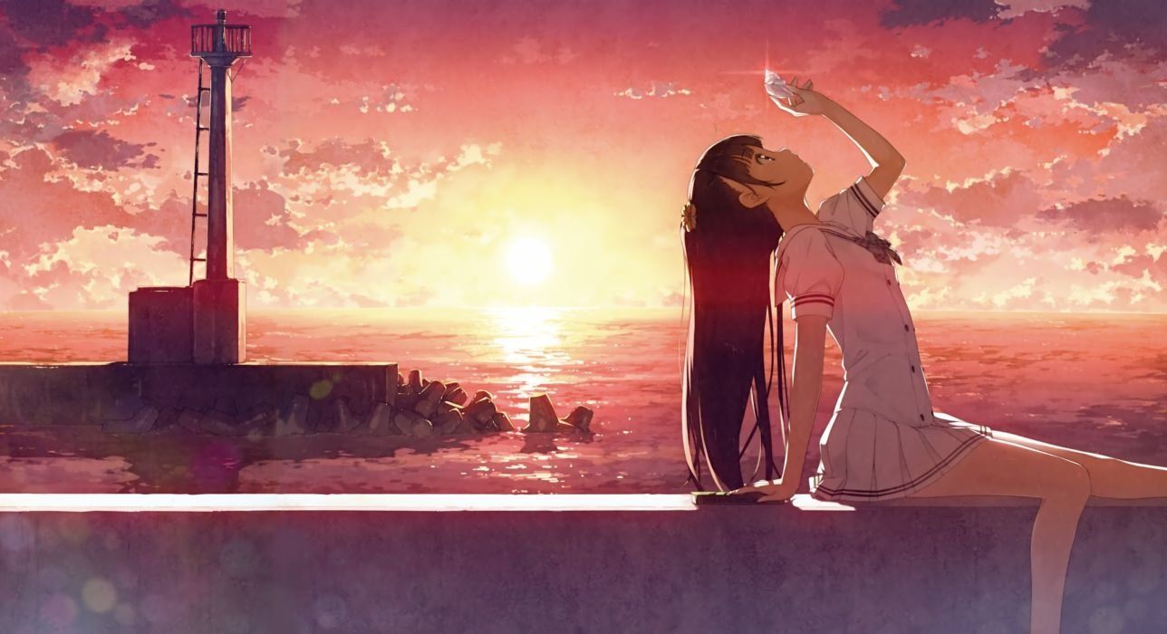Anime Girl Sunset Wallpaper