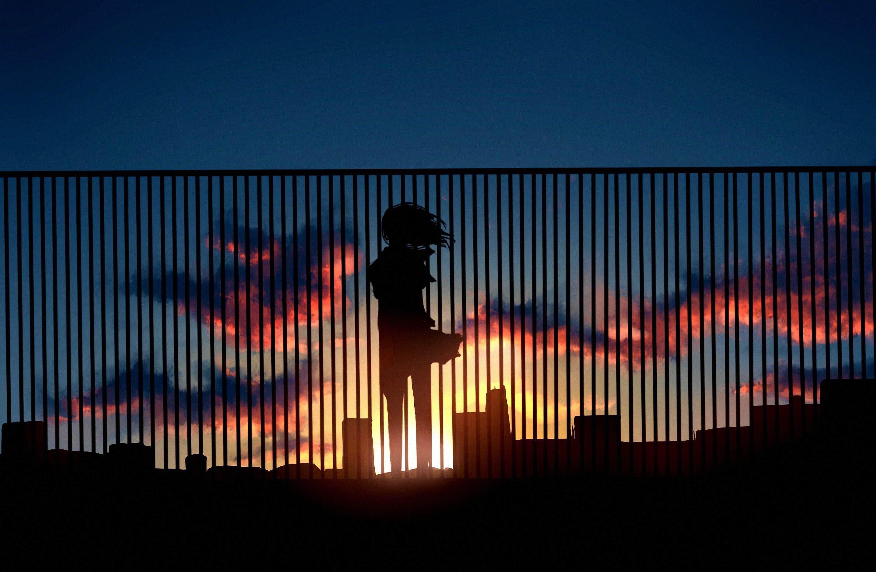Sky Girl Anime Sunset Mac Retina Wallpaper HD