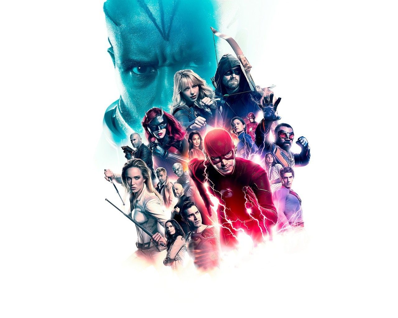 Download 1280x1024 White Canary, Green Arrow, Batwoman, John