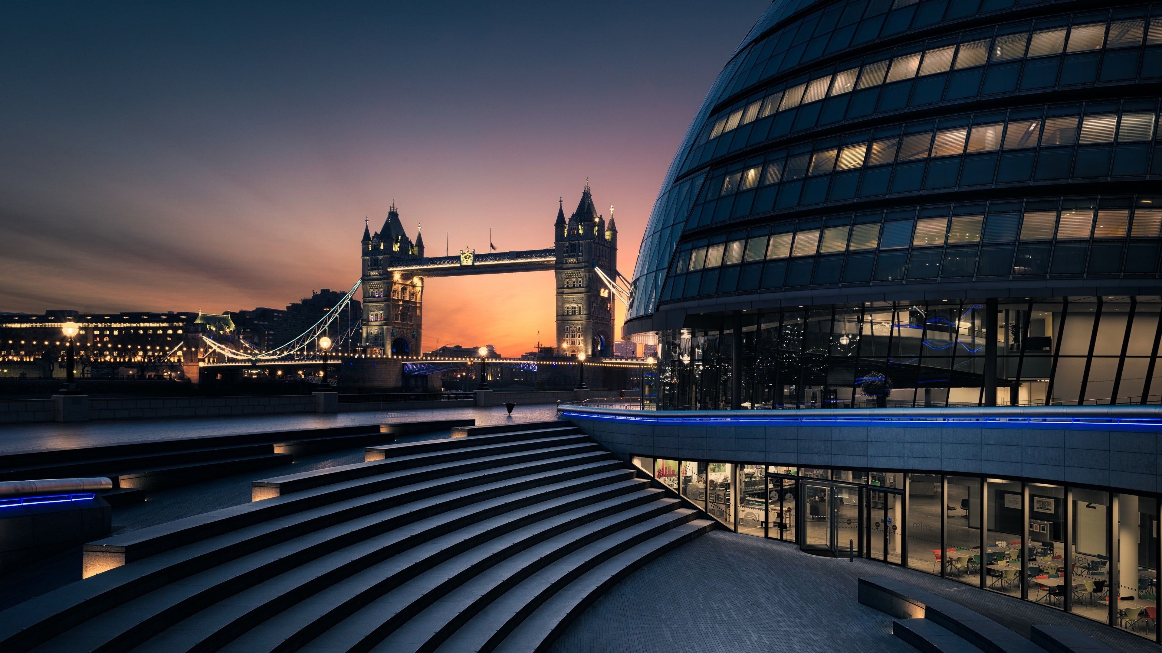 night #scoop the scoop united kingdom #water #dusk #downtown
