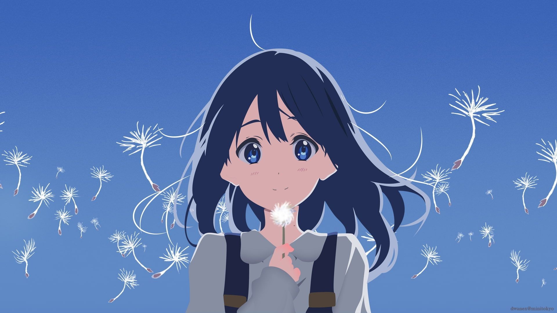 tamako market tamako kitashirakawa black hair #flower #Anime
