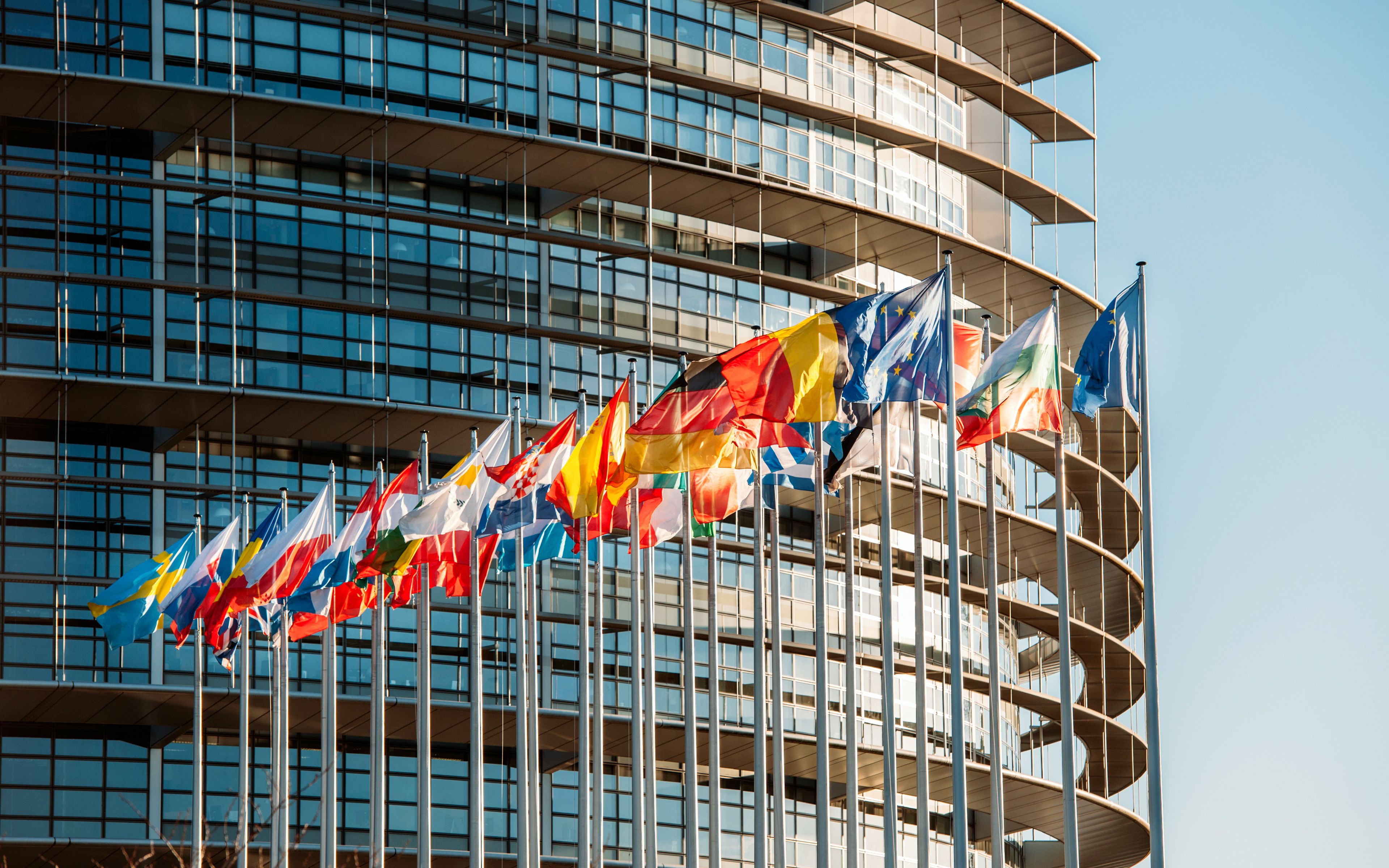 Download wallpaper European Parliament building, 4k, Brussels