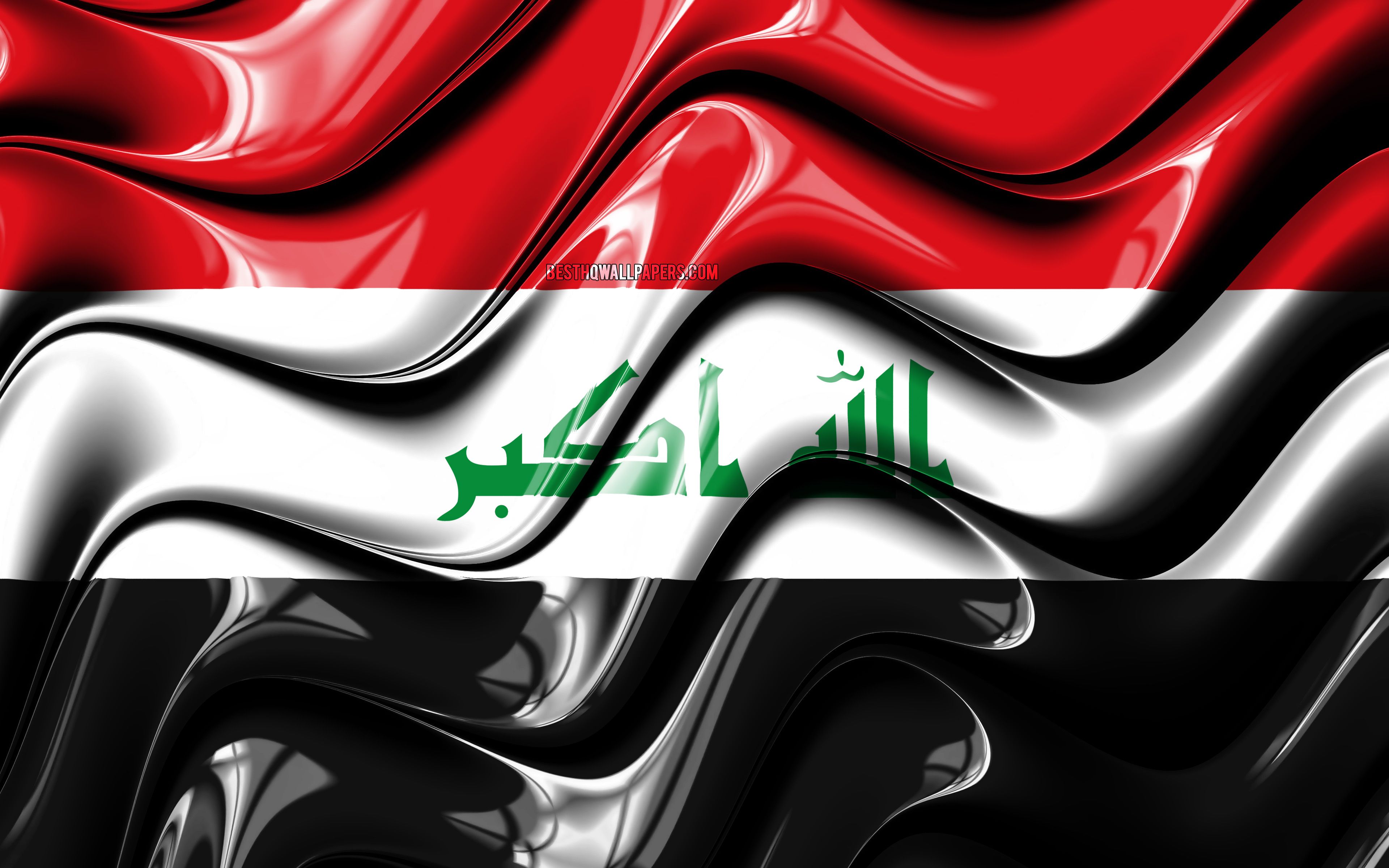 Download wallpaper Iraqi flag, 4k, Asia, national symbols, Flag