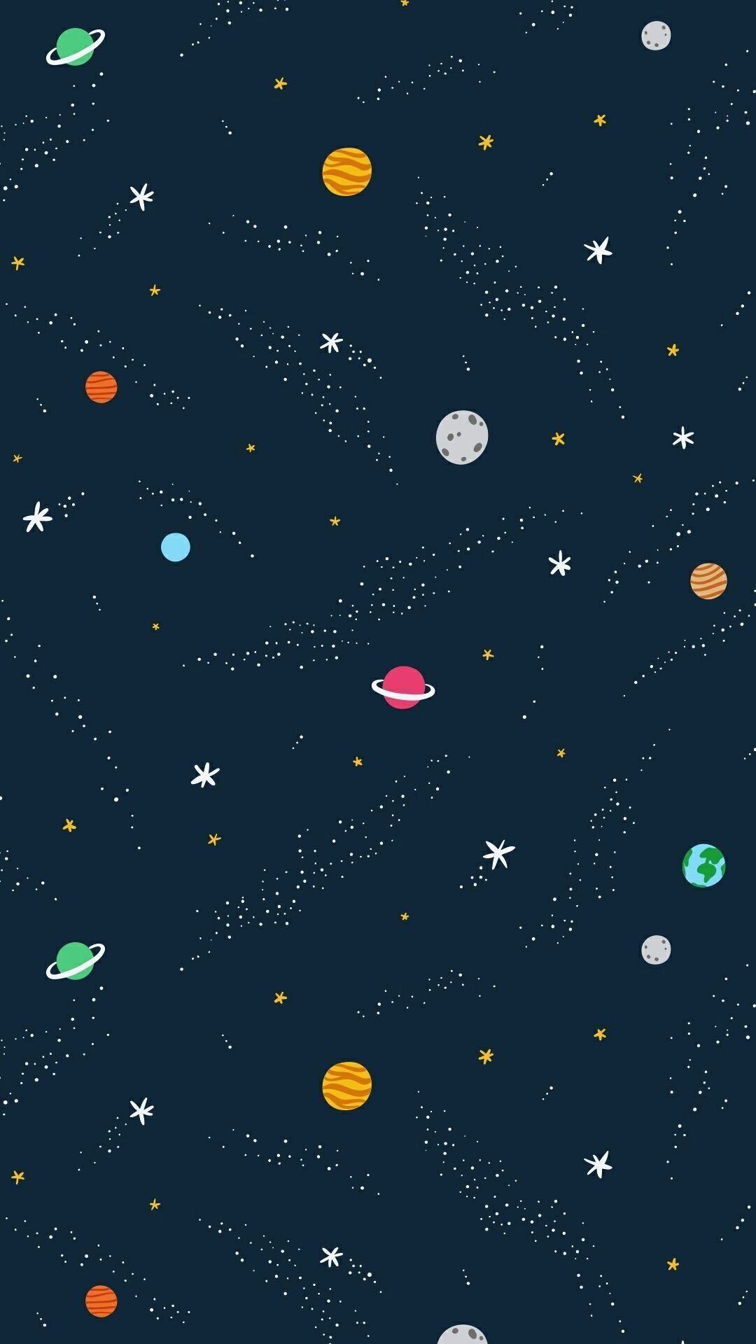 Cute Space Cartoon Wallpaper
