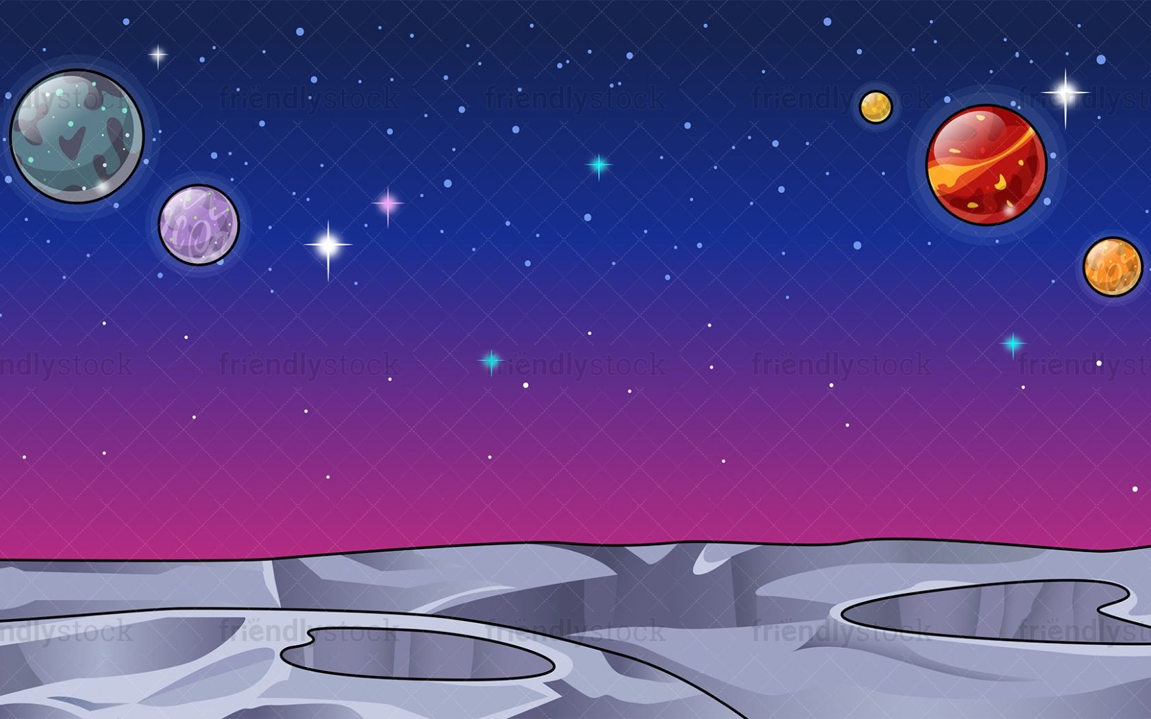 Free download Barren Alien World Space Backgrounds Cartoon Clipart.