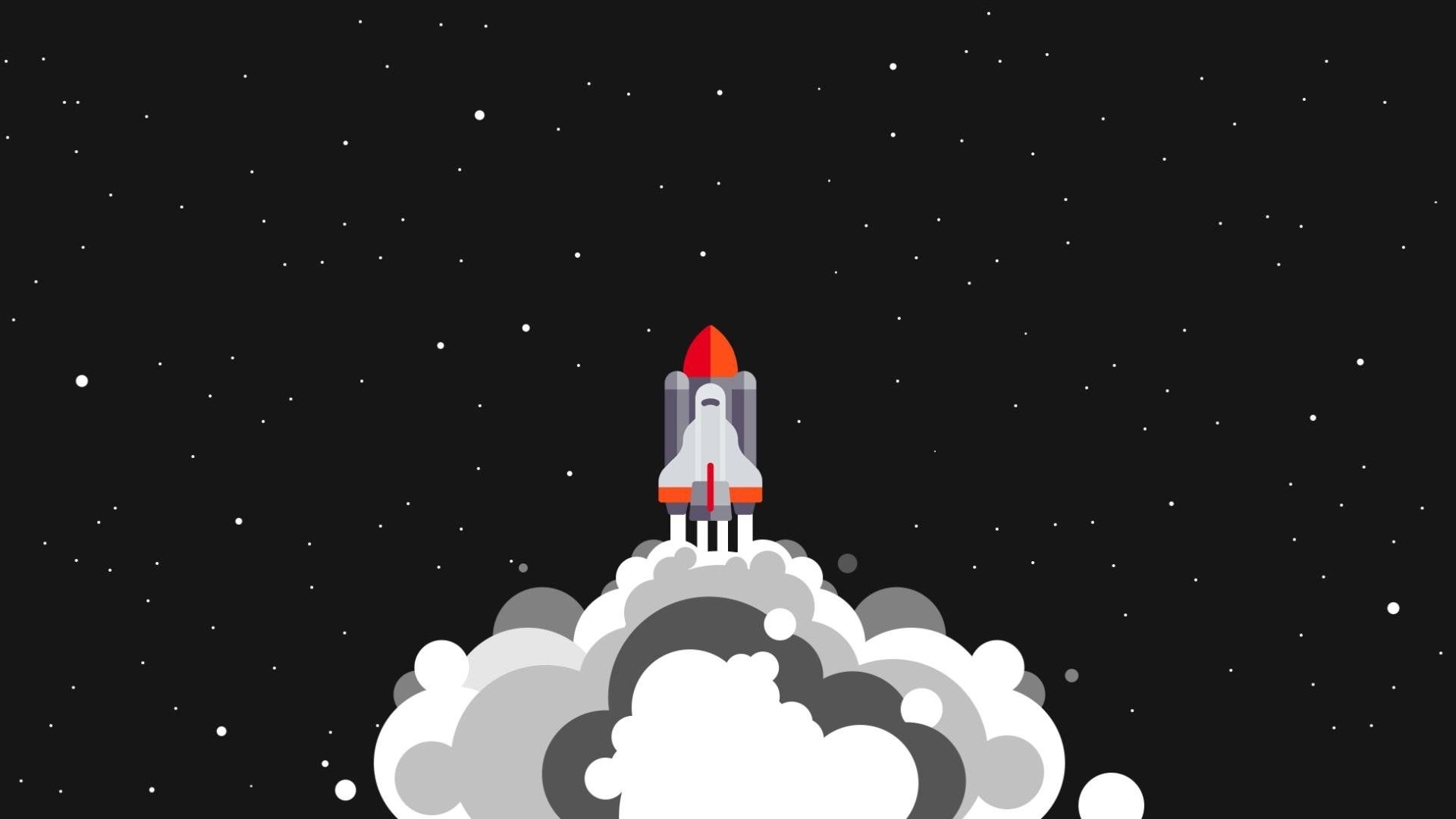 Space Wallpaper Cartoon Rocket