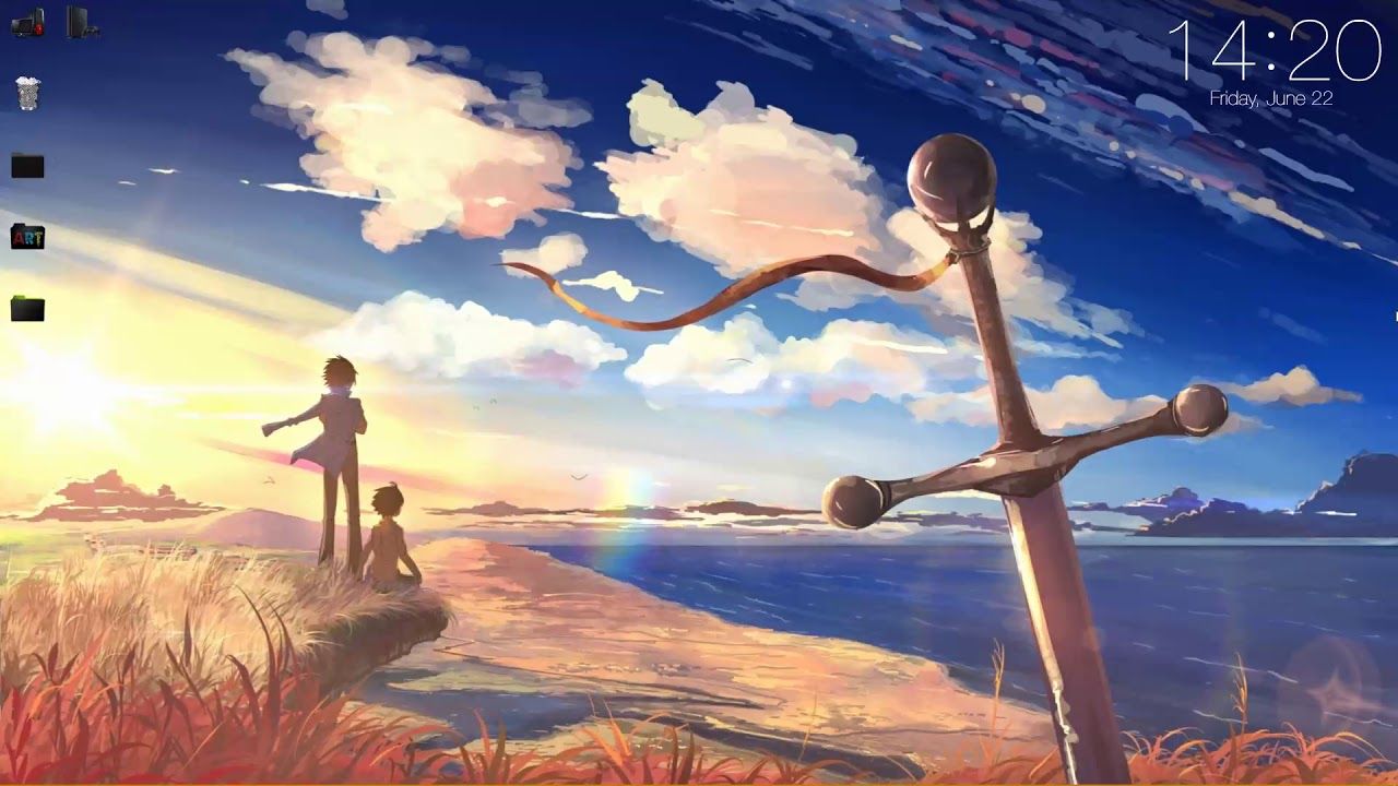 wallpaper engine anime Sunset on Beach free download