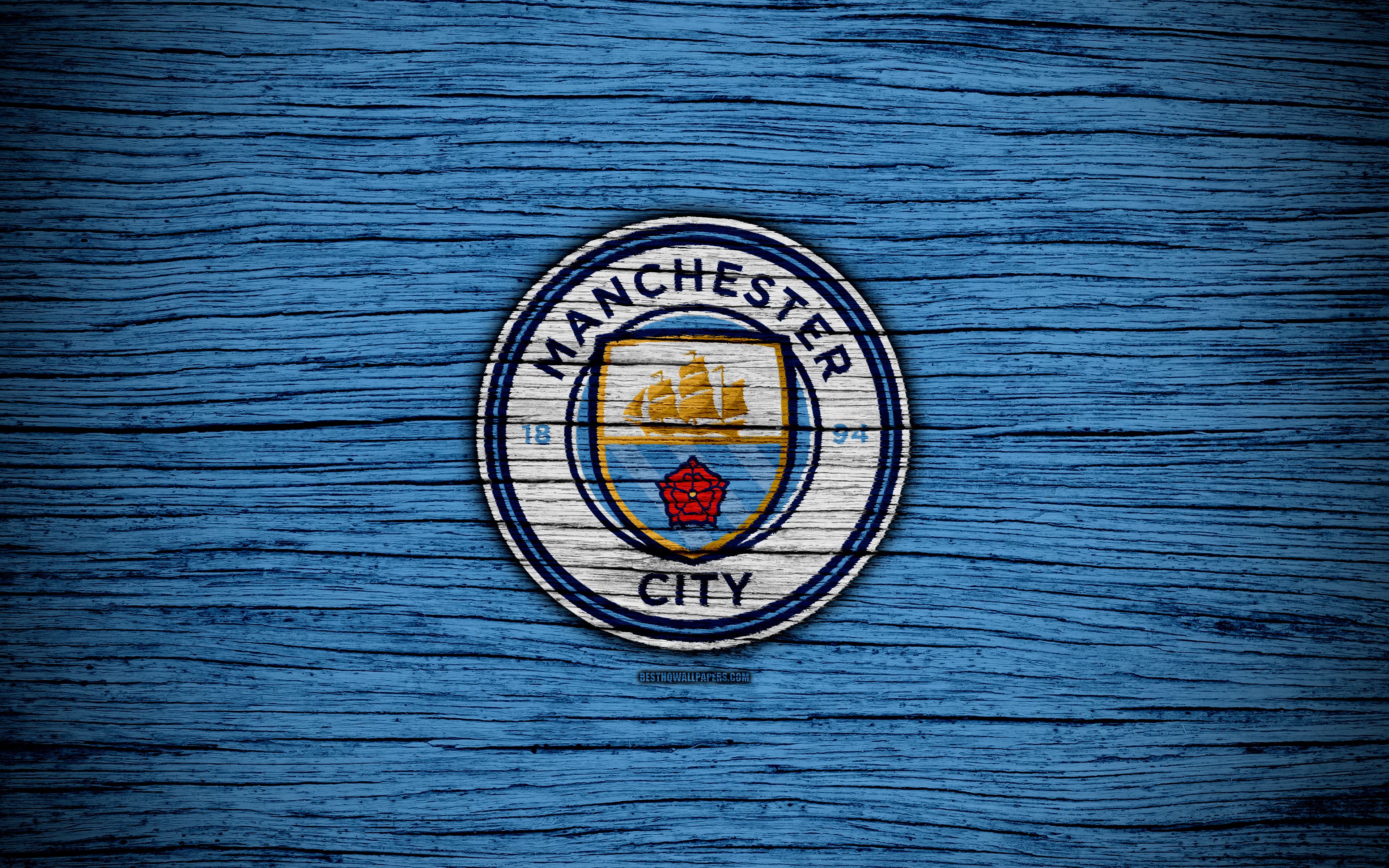 Download wallpaper Manchester City, 4k, Premier League, logo