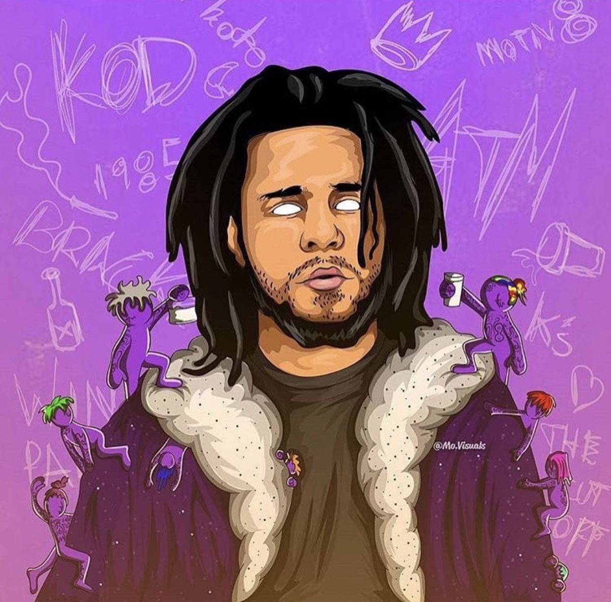 Kill our demons. J cole art, J cole, J cole drawing