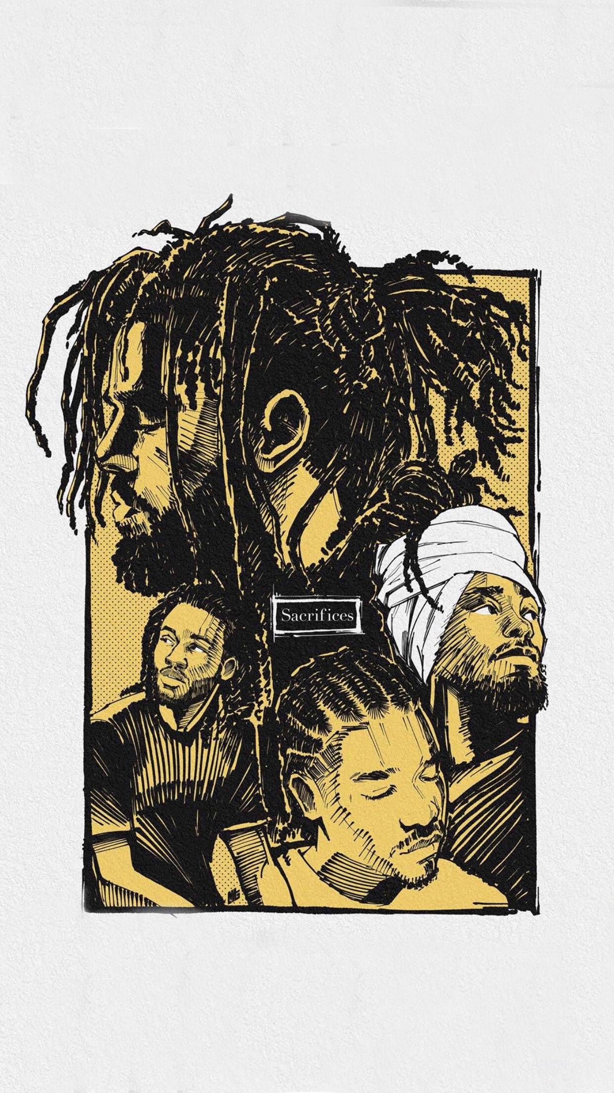 Sacrifices” jcole, Earthgang, smino, and saba phone wallpaper