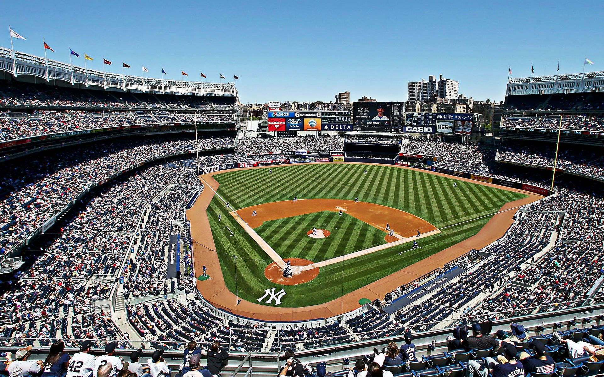 Download wallpaper Yankee Stadium, american baseball stadium, New