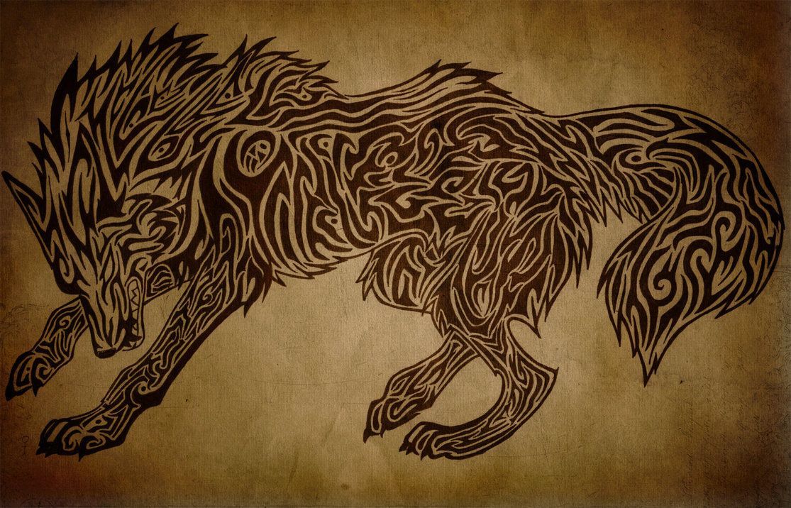 Tribal Wolf Wallpaper