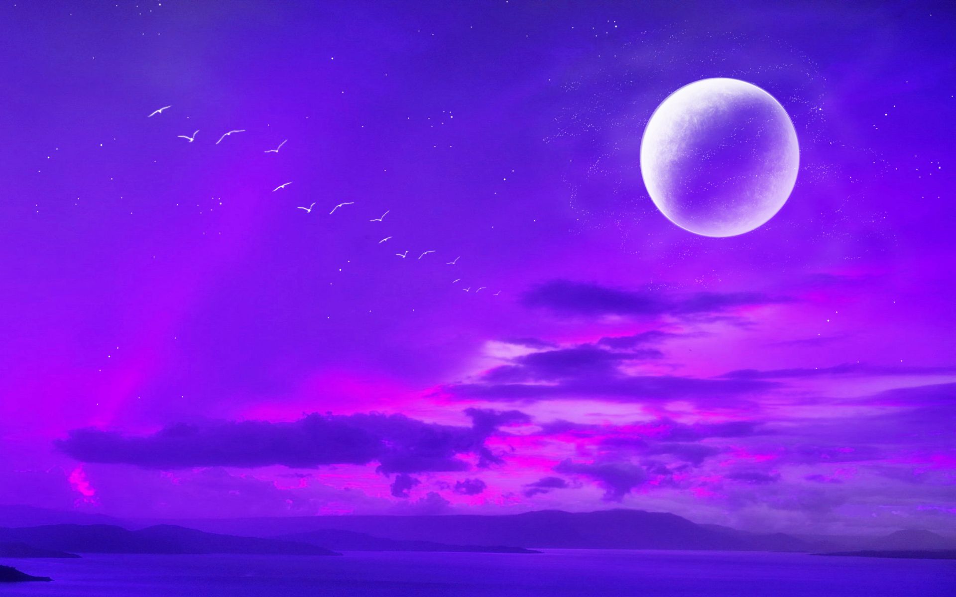 Free download render moon night river dreaming landscape HD