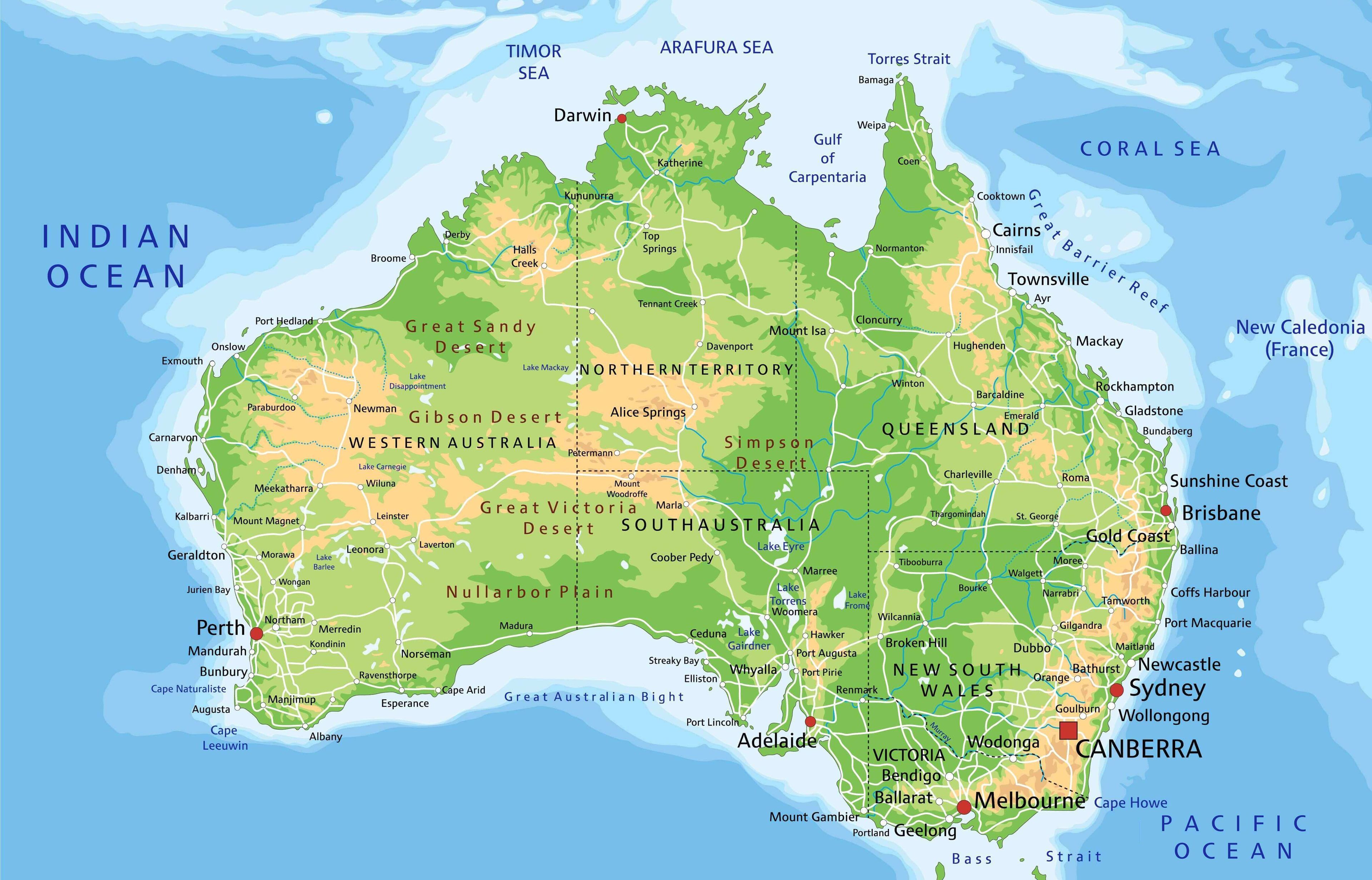 australien politische karte - MALTA KARTE