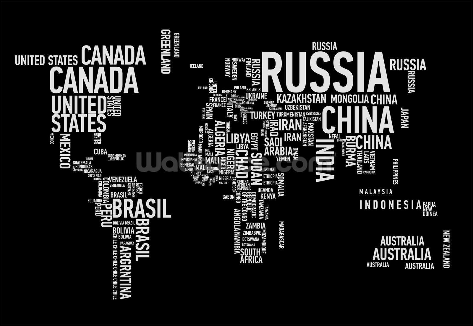 Word Cloud World Map Wallpaper. Wallsauce US. World map