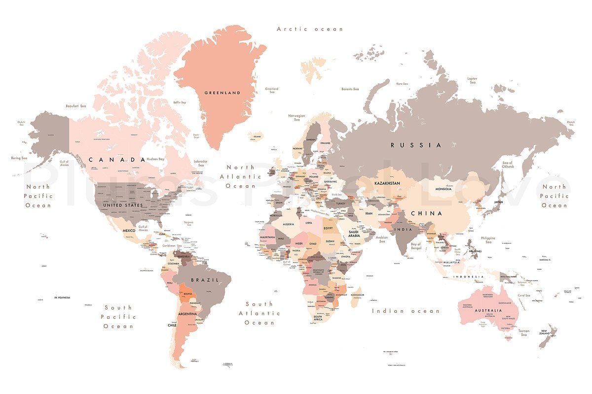 Detailed World Map 60x40 max. Desktop wallpaper art, World map wallpaper, Laptop wallpaper desktop wallpaper