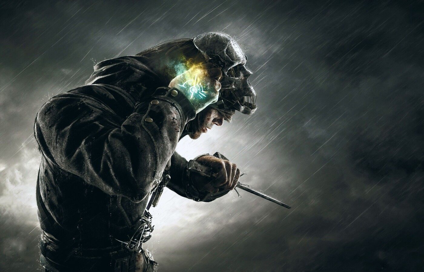 Dishonored Corvo Skull Mask 1400x900 Resolution HD 4k
