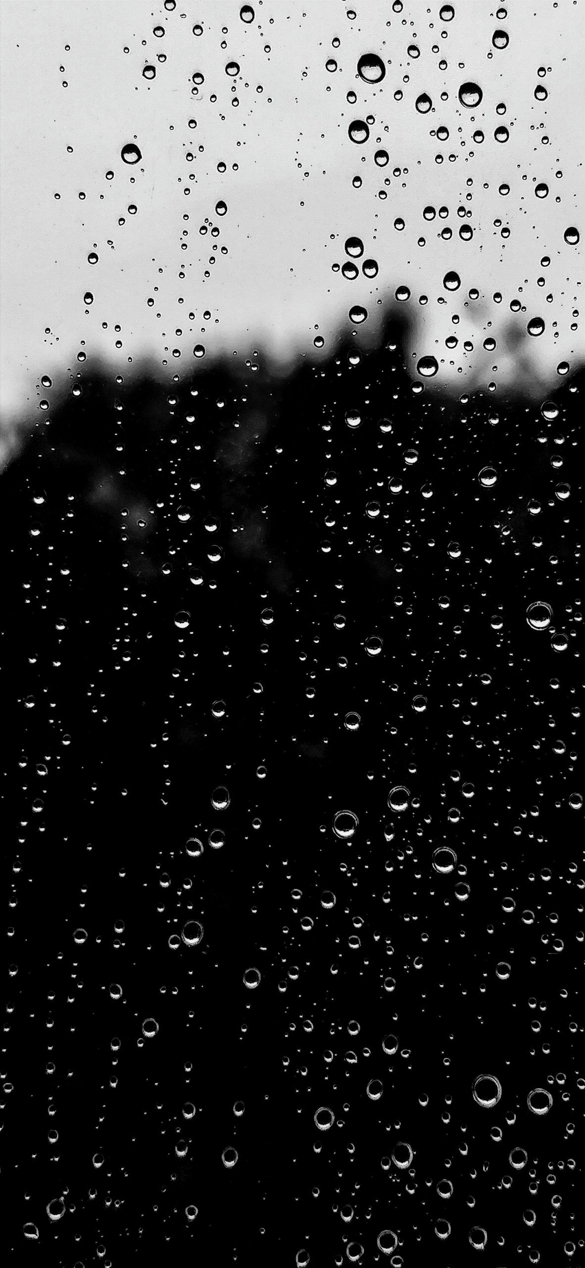 Water Drops At Window Amoled Wallpaper