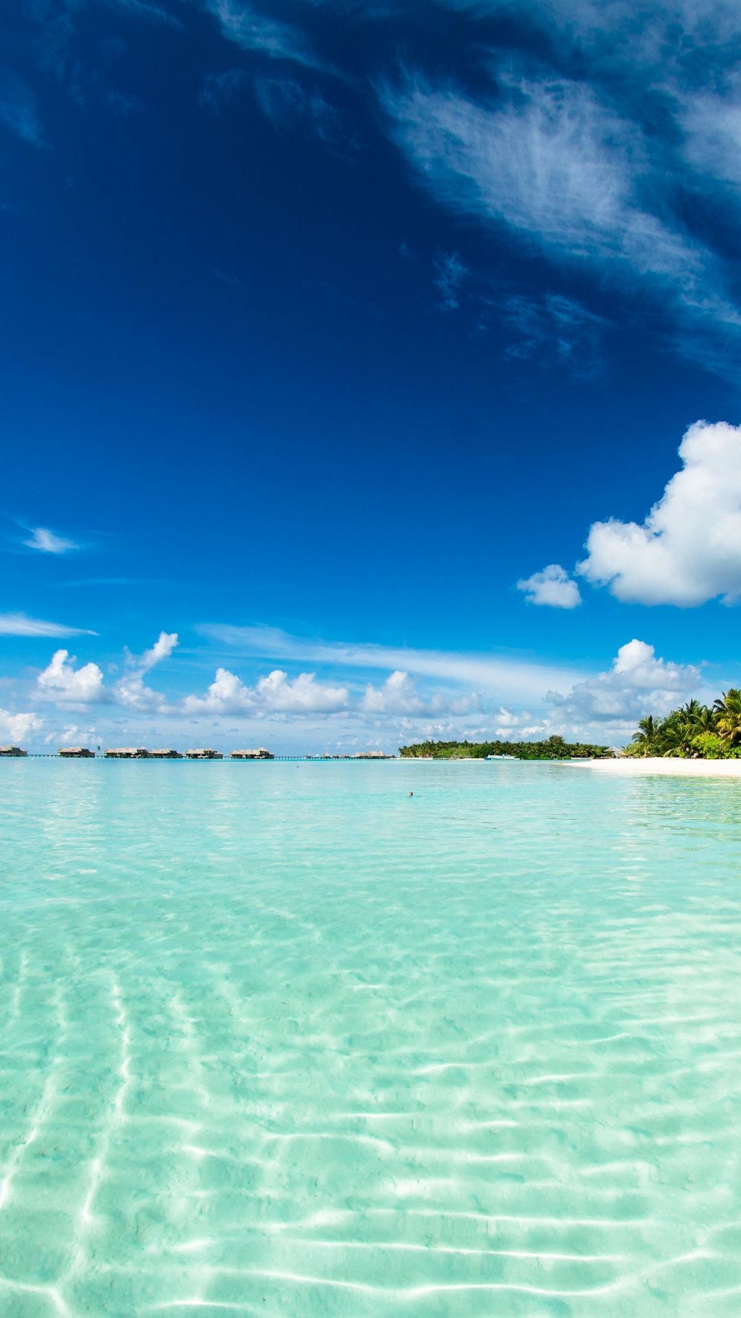 Holiday, tropical island, sea, blue, sunny day, 1080x1920