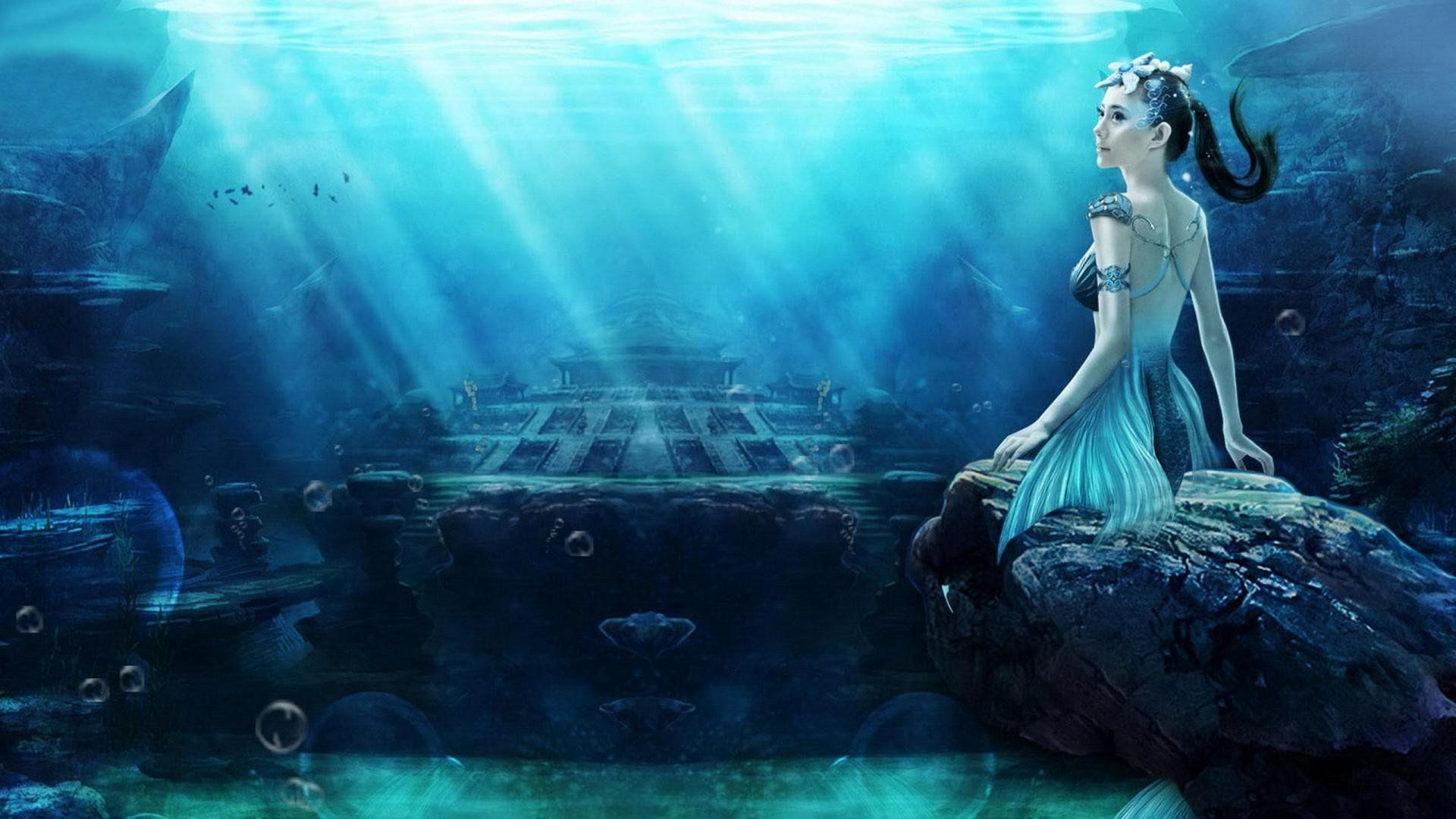 Underwater Beautiful Wallpaper Mermaid
