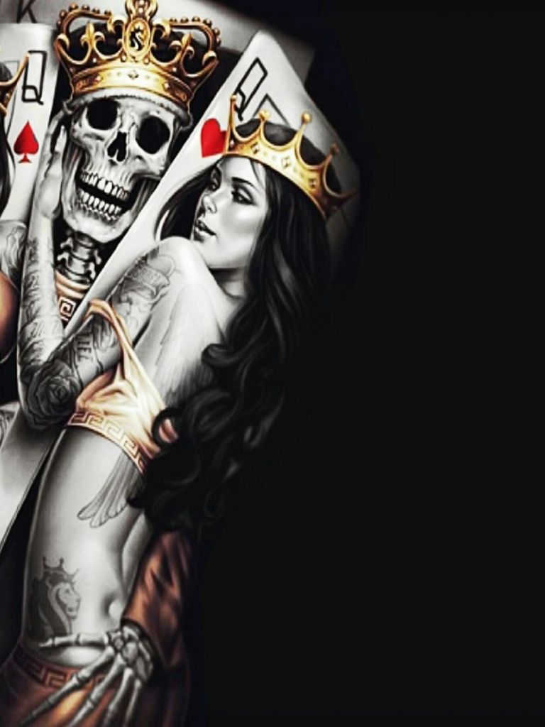King Skull kissing the queen. sugar skulls. Tattoos, Skull art, Skull HD  phone wallpaper | Pxfuel