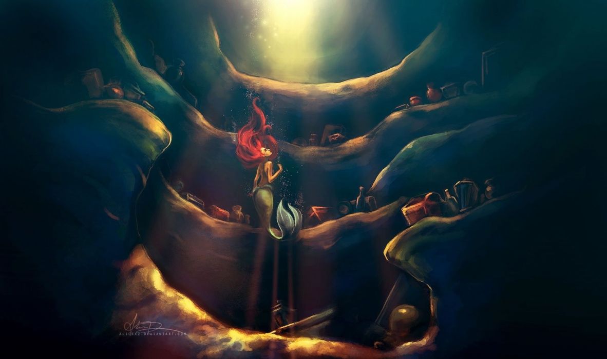 Disney company redheads little mermaid treasure underwater ariel