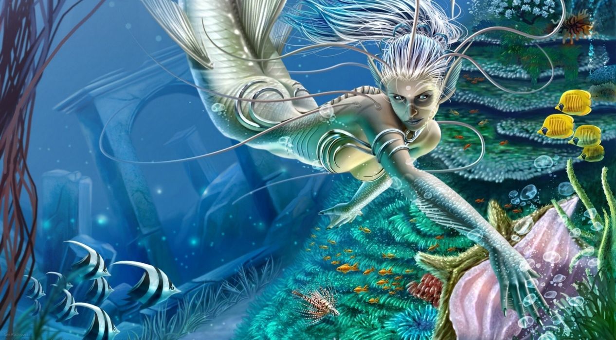 Mermaid Underwater world Fish Fantasy wallpaperx1080